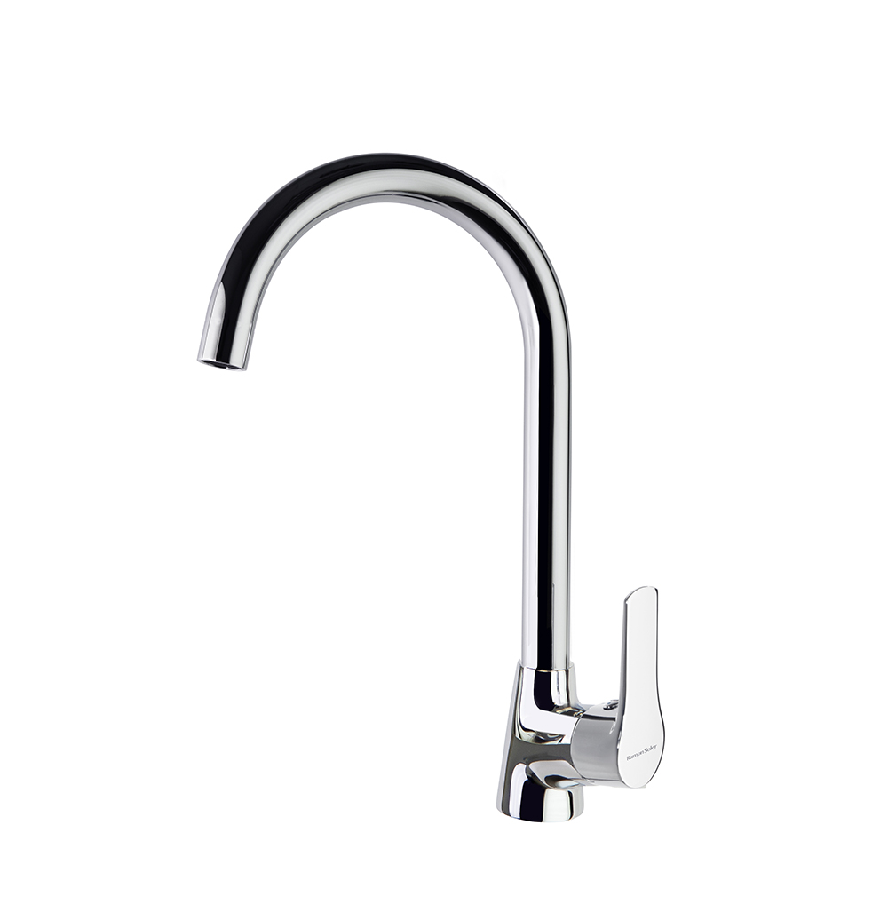 BRE180602 CHROME SINK MIXER VERTICAL CONICAL SWAN SPOUT 5L TITANIUM S2 – BRE180602 CROMO FREG. VERTICAL CONICO CAÑO CISNE 5L TITANIUM S2
