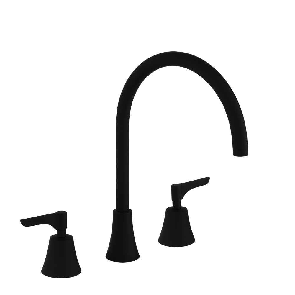 914201MLNM BLACK MATTE WASHBASIN SHELF 5L ADAGIO SPOUT 170mm – 914201MLNM NEGRO MATE LAVABO REPISA 5L ADAGIO CAÑO 170mm