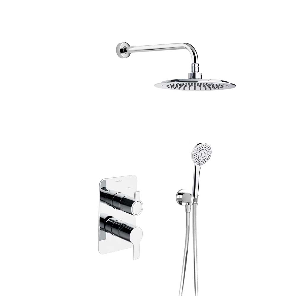 BRE941502 RP240 CHROME SET BATH-SHOWER CONCEALED 2 WAYS ROUND 8L BLAUTHERM S2 – BRE941502 RP240 CROMO EMPOTRADO 2 VIAS REDONDO 8L BLAUTHERM S2