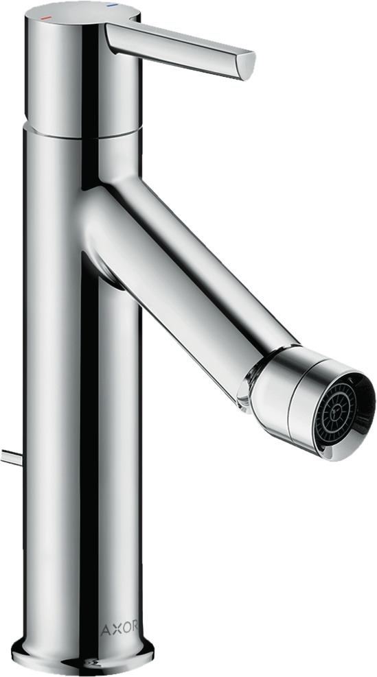 Single lever bidet mixer with lever handle and pop-up waste set