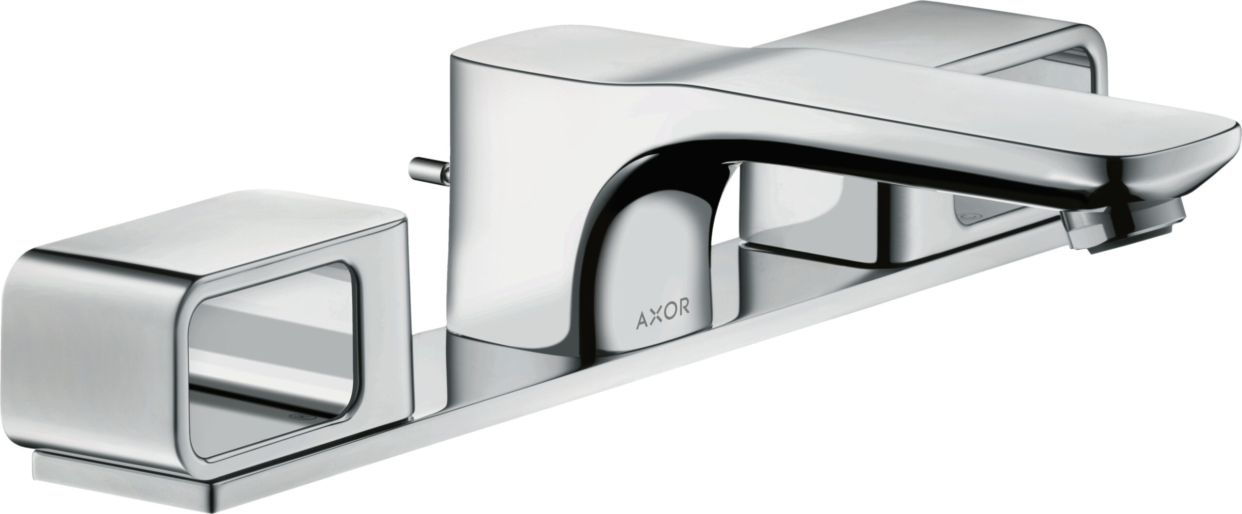 3-hole basin mixer 50 with plate and pop-up waste set