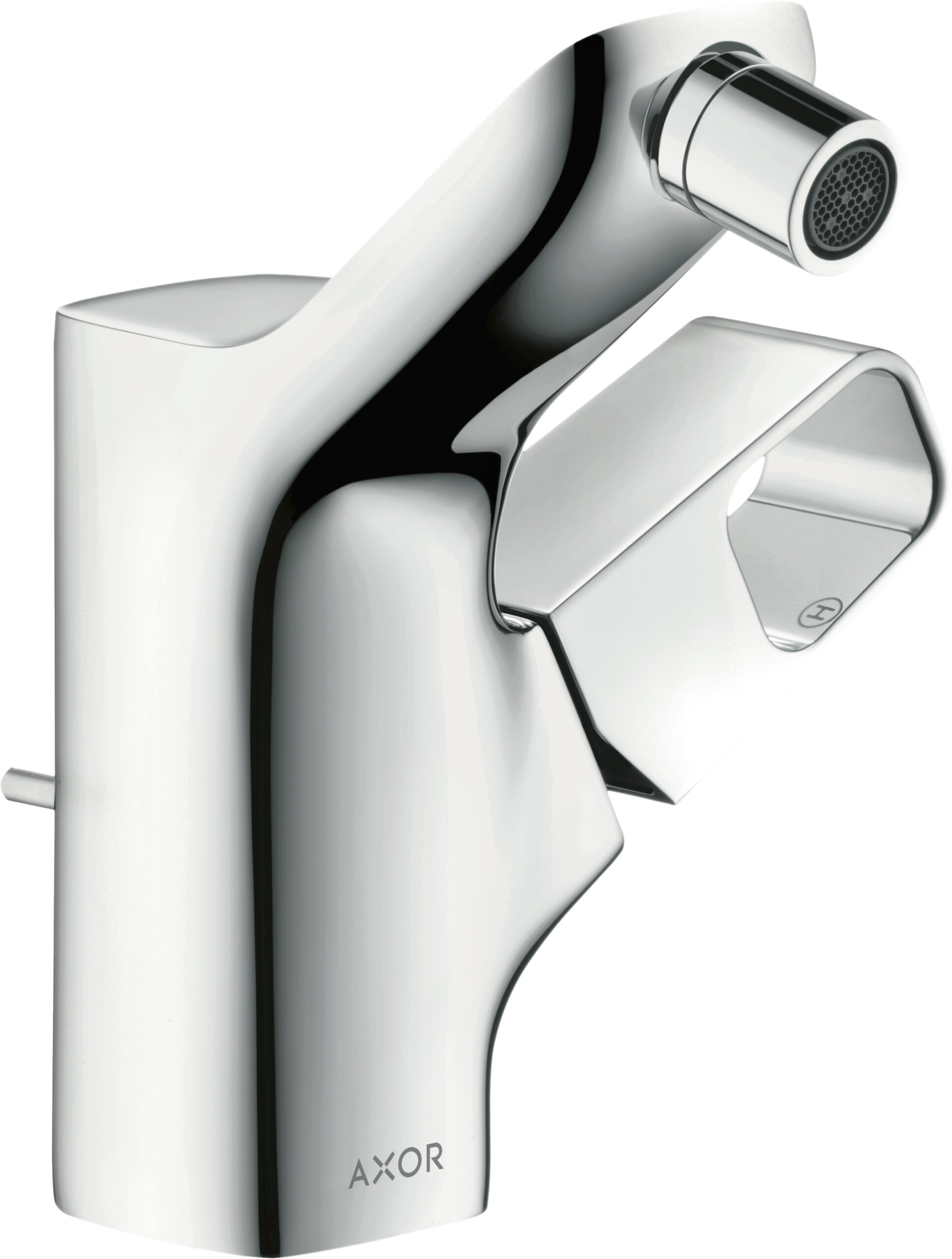 Single lever bidet mixer with pop-up waste set