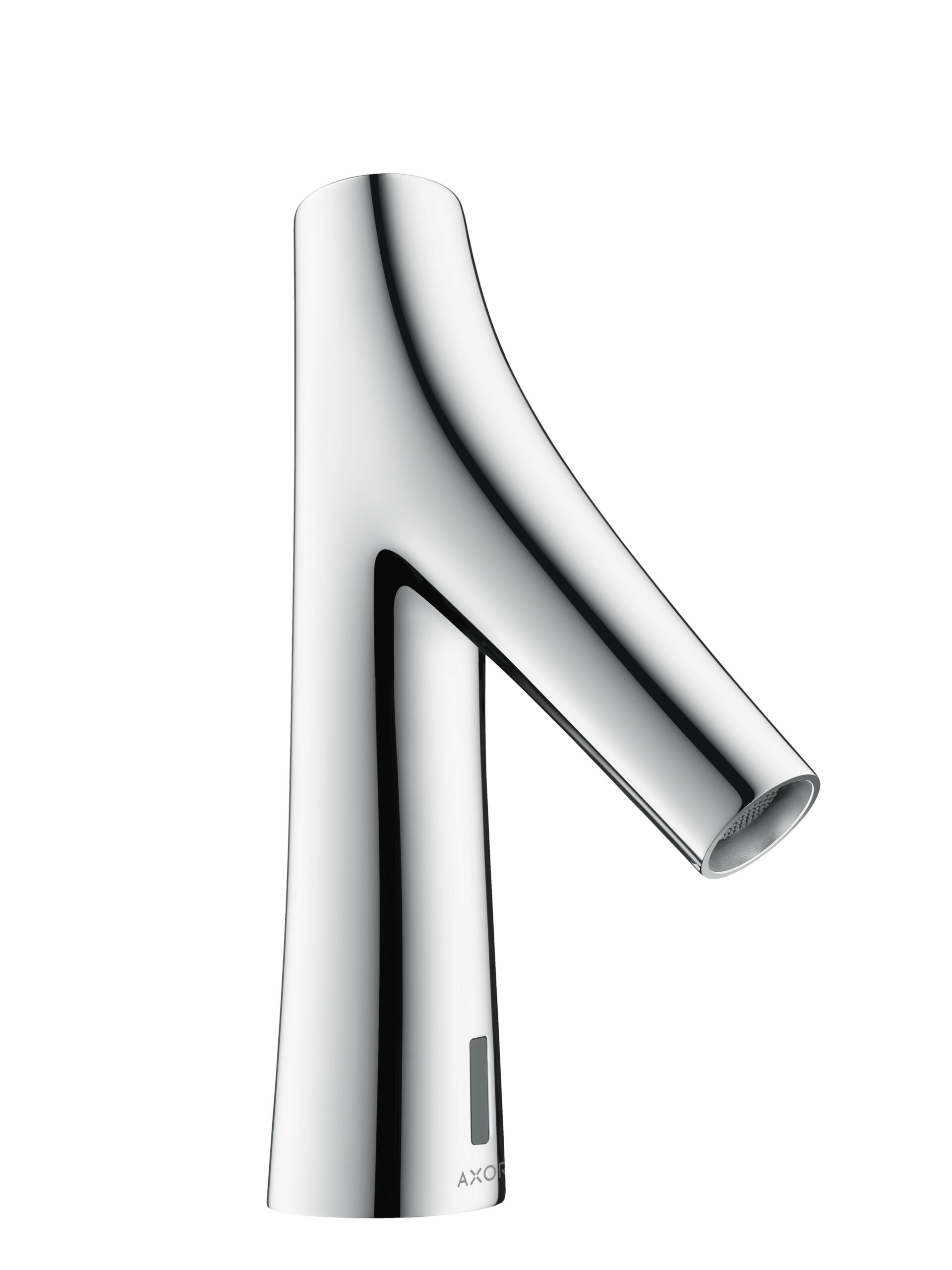 Electronic basin mixer with temperature pre-adjustment battery-operated