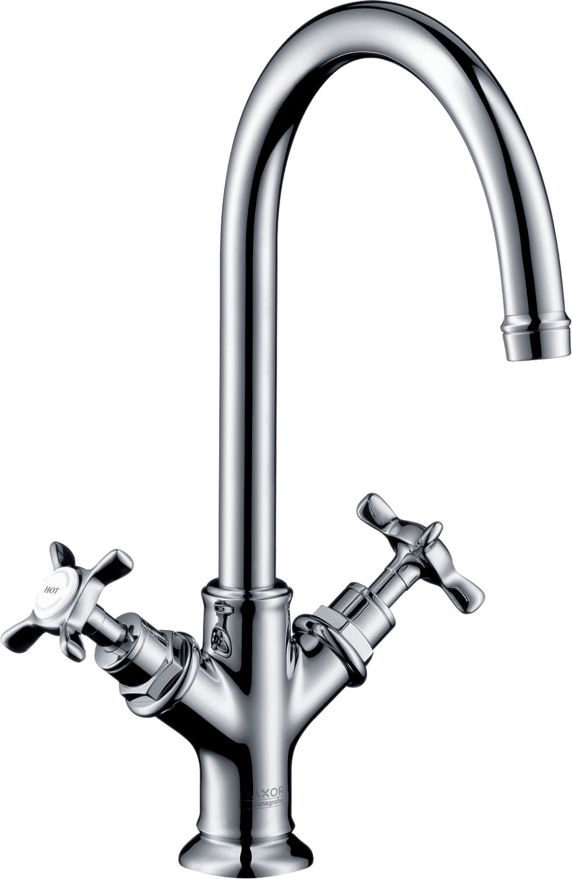 2-handle basin mixer 210 with cross handles and pop-up waste set