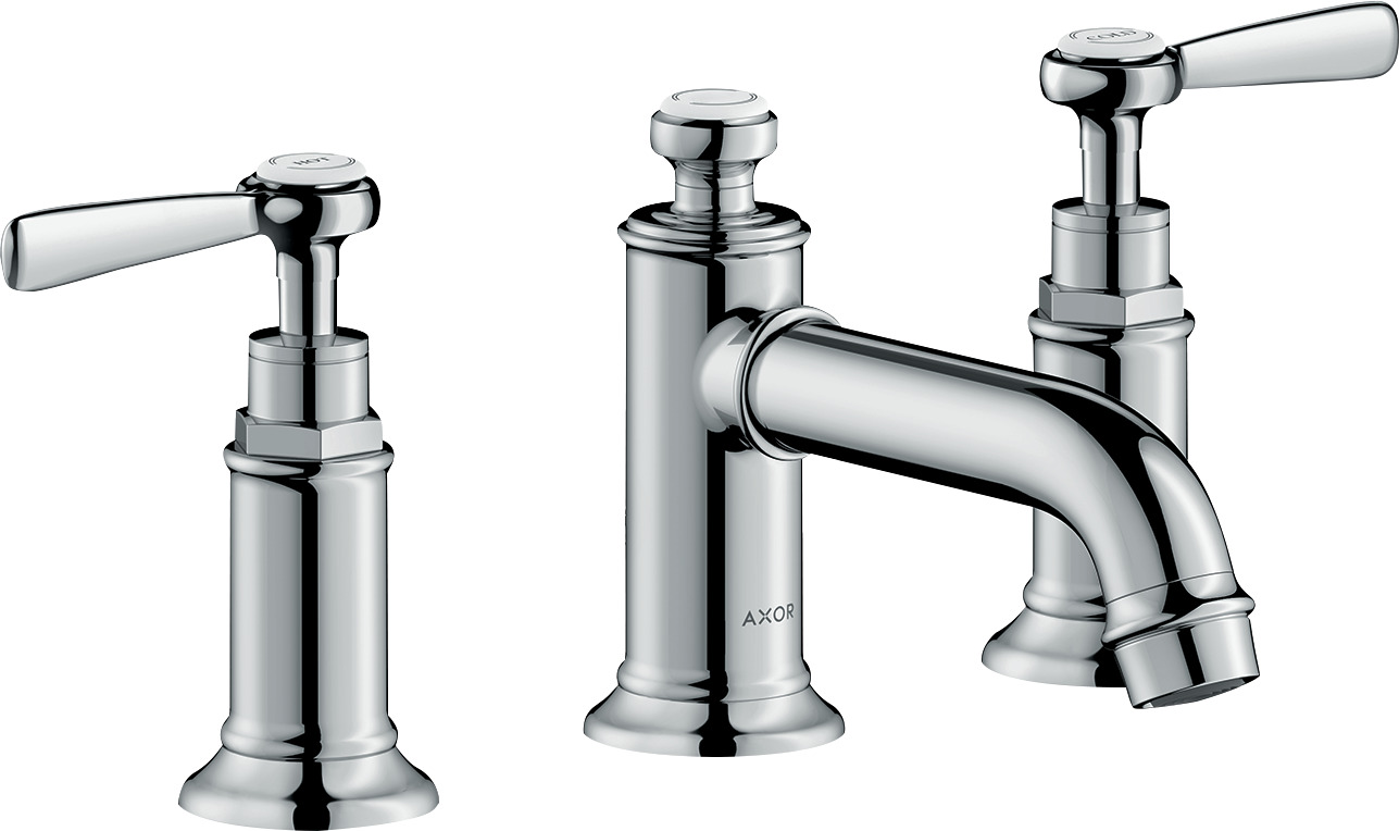 3-hole basin mixer 30 with lever handles and pop-up waste set