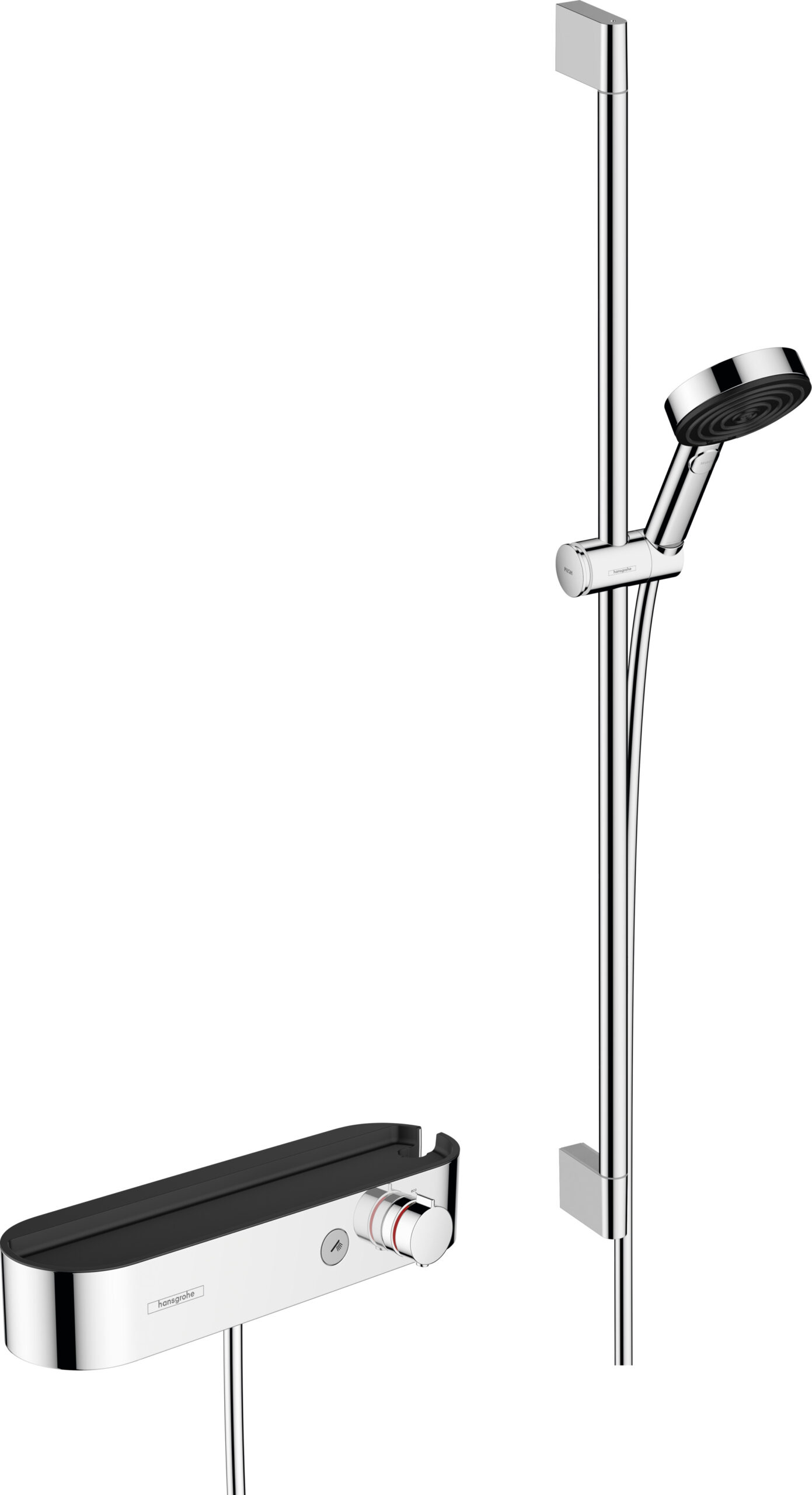 Shower system 105 3jet Relaxation with hand shower, thermostat, shower bar 90 cm, slider and shower hose