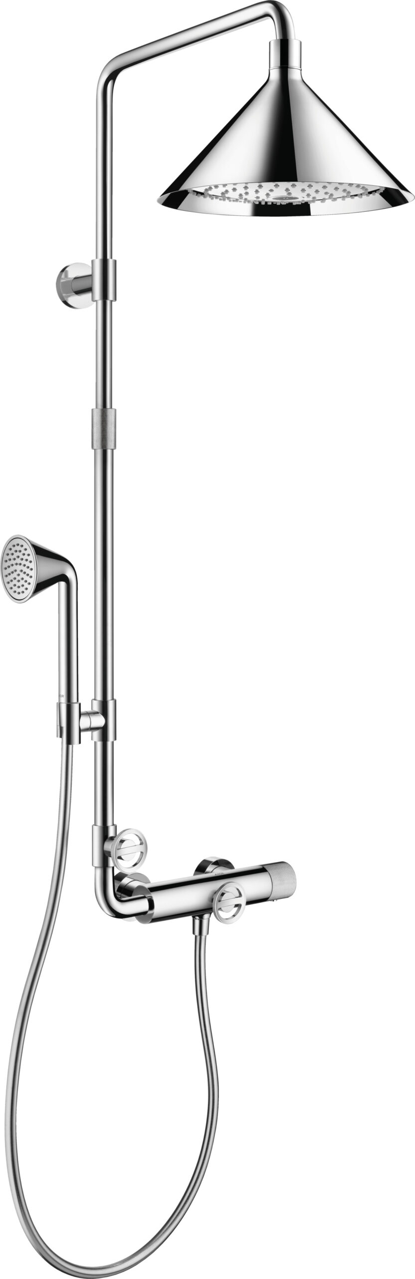 Showerpipe with thermostat and overhead shower 240 2jet