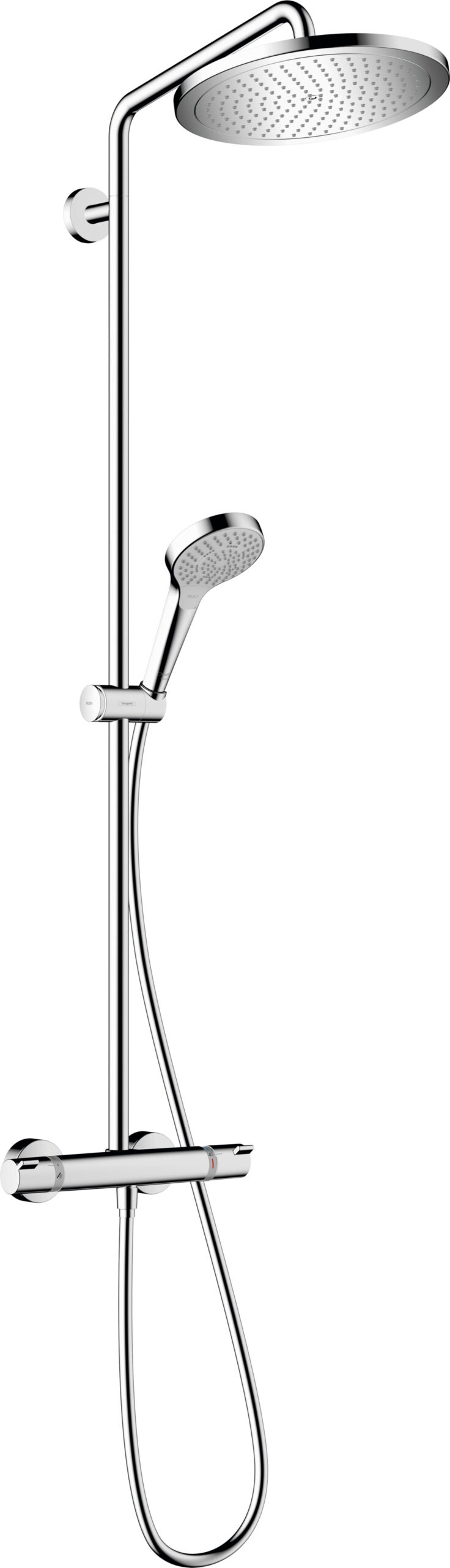 Showerpipe 280 1jet with thermostat and push slider
