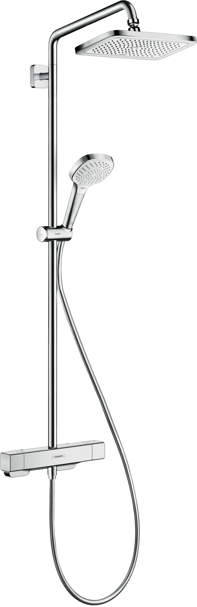 Showerpipe 280 1jet with thermostat and shower hose 160 cm DZR
