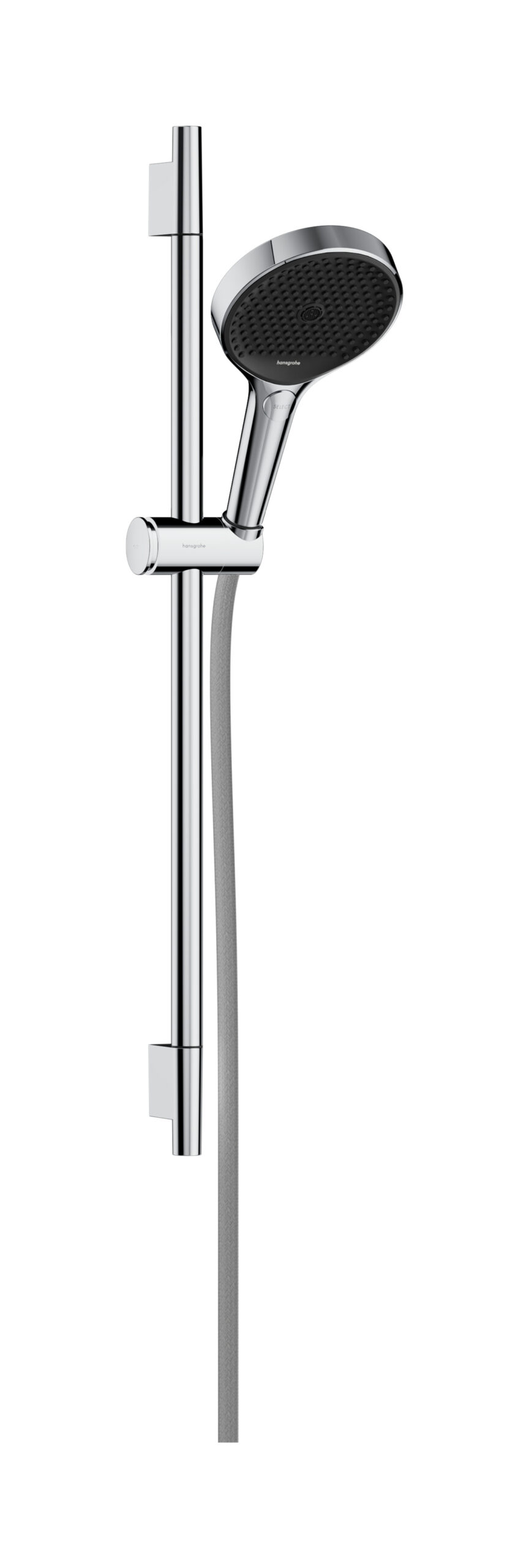 Shower set 130 3jet with shower bar S Puro 65 cm, push slider and Designflex textile shower hose 160 cm