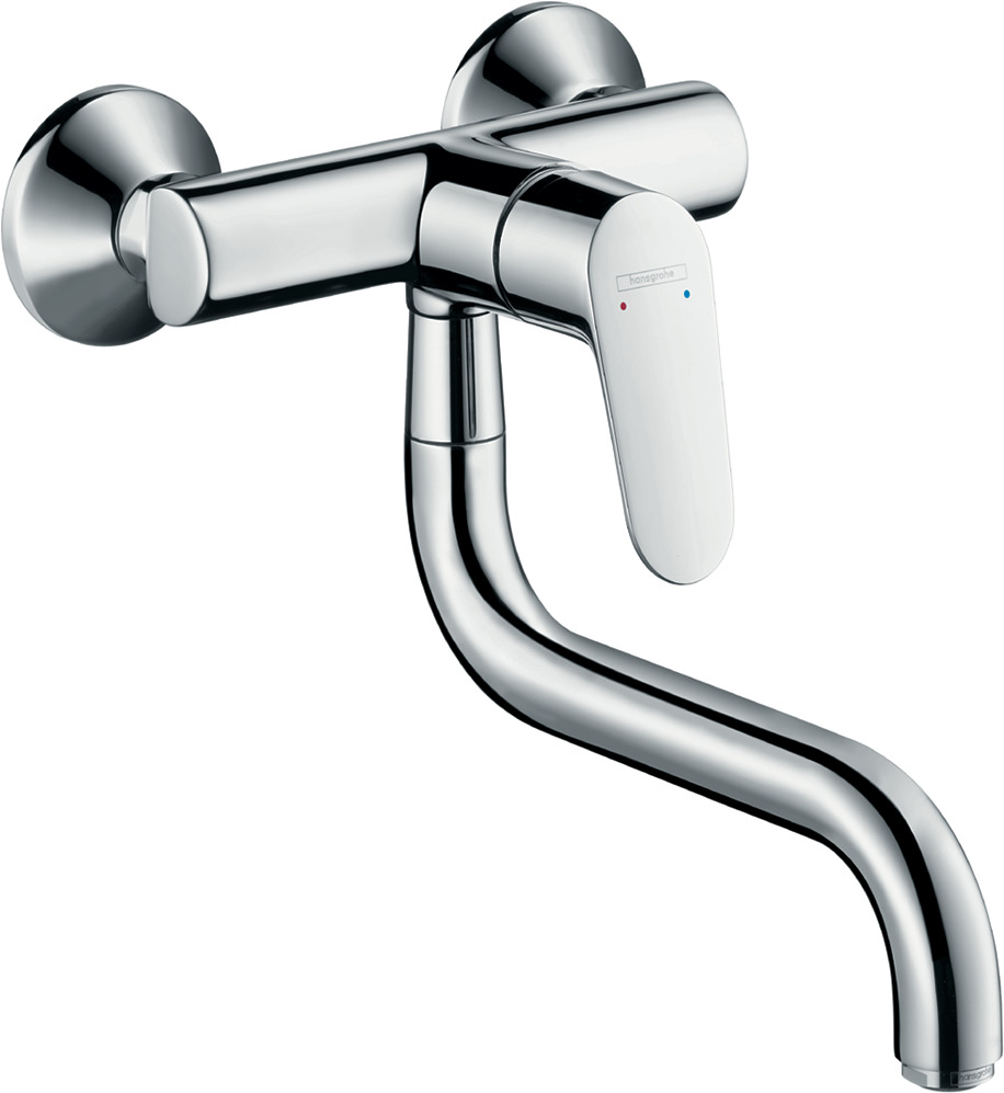 Single lever kitchen mixer, wall-mounted lowspout, 1jet