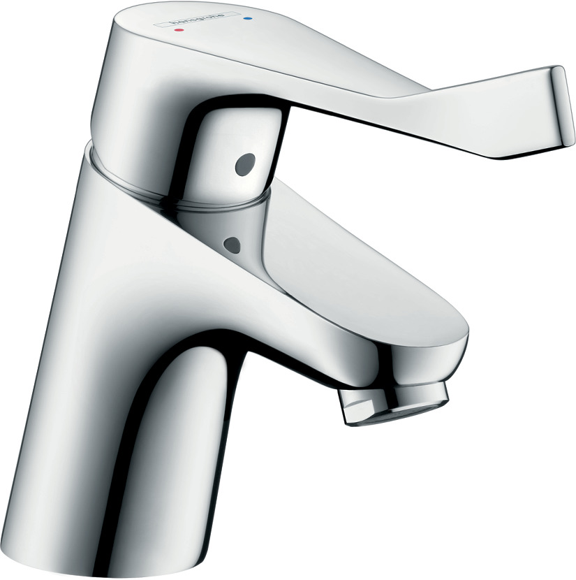 Single lever basin mixer 70 with extra long handle 12,1 cm and pop-up waste set