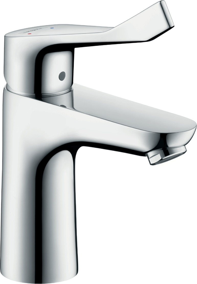 Single lever basin mixer 100 with extra long handle 12,1 cm and pop-up waste set