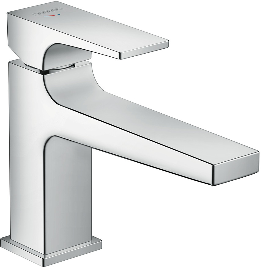 Single lever basin mixer 100 CoolStart with lever handle and push-open waste set