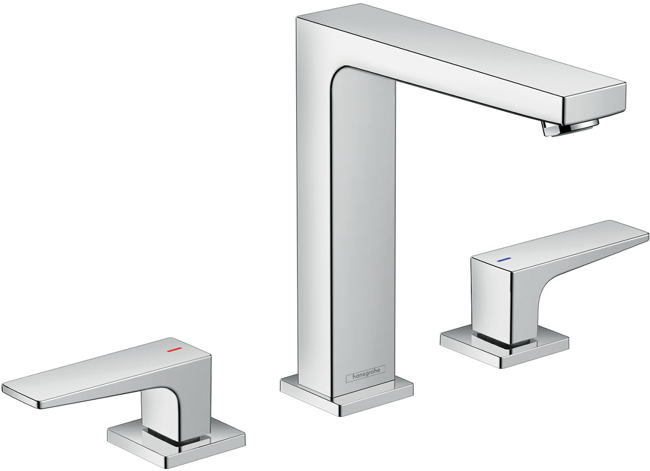 3-hole basin mixer 160 with lever handles and push-open waste set