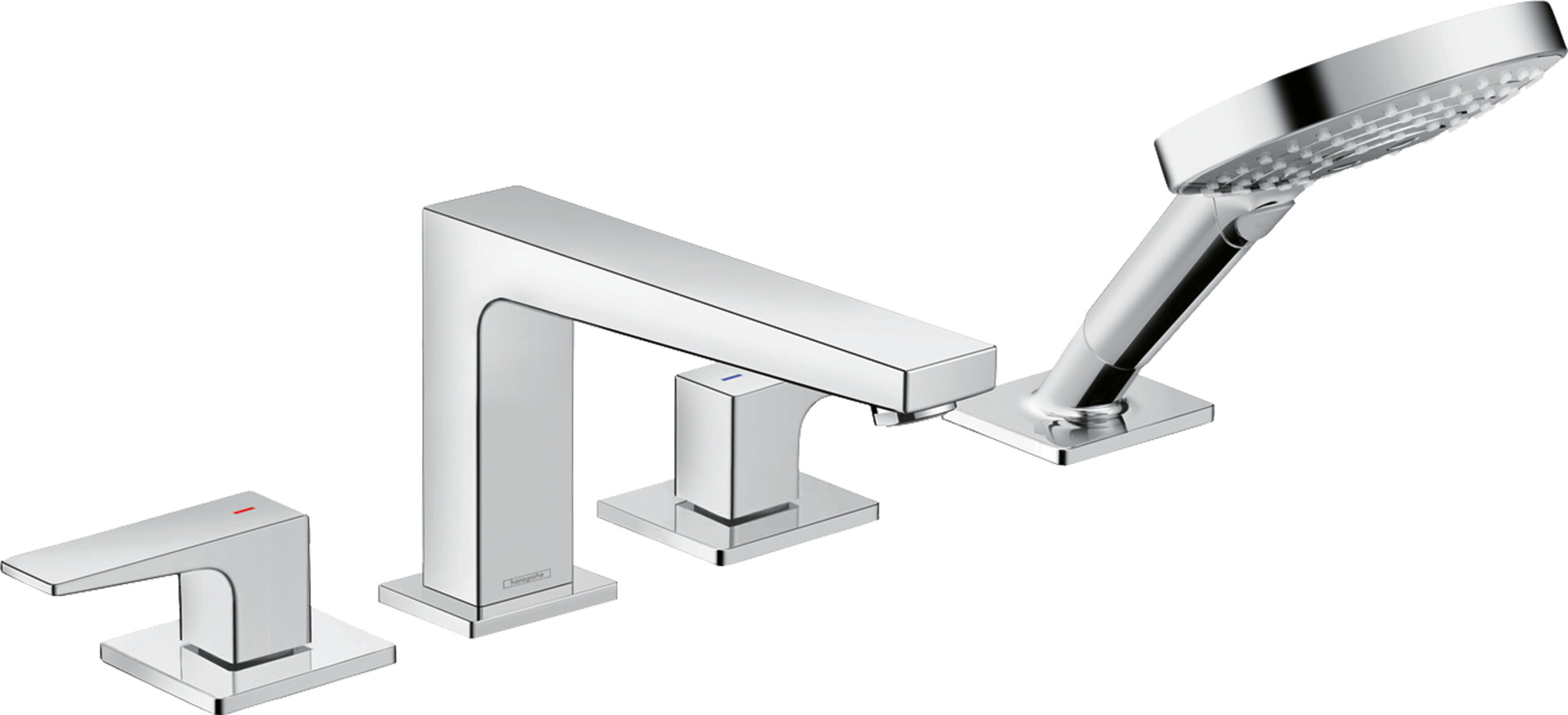 4-hole rim mounted bath mixer with lever handles for Secuflex