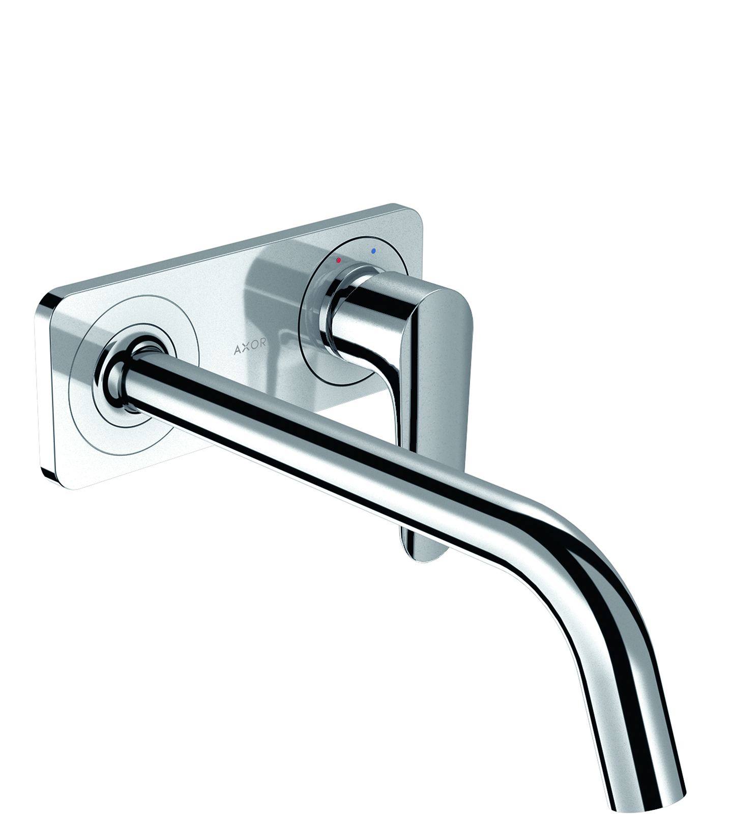 Single lever basin mixer for concealed installation wall-mounted with spout 227 mm and plate
