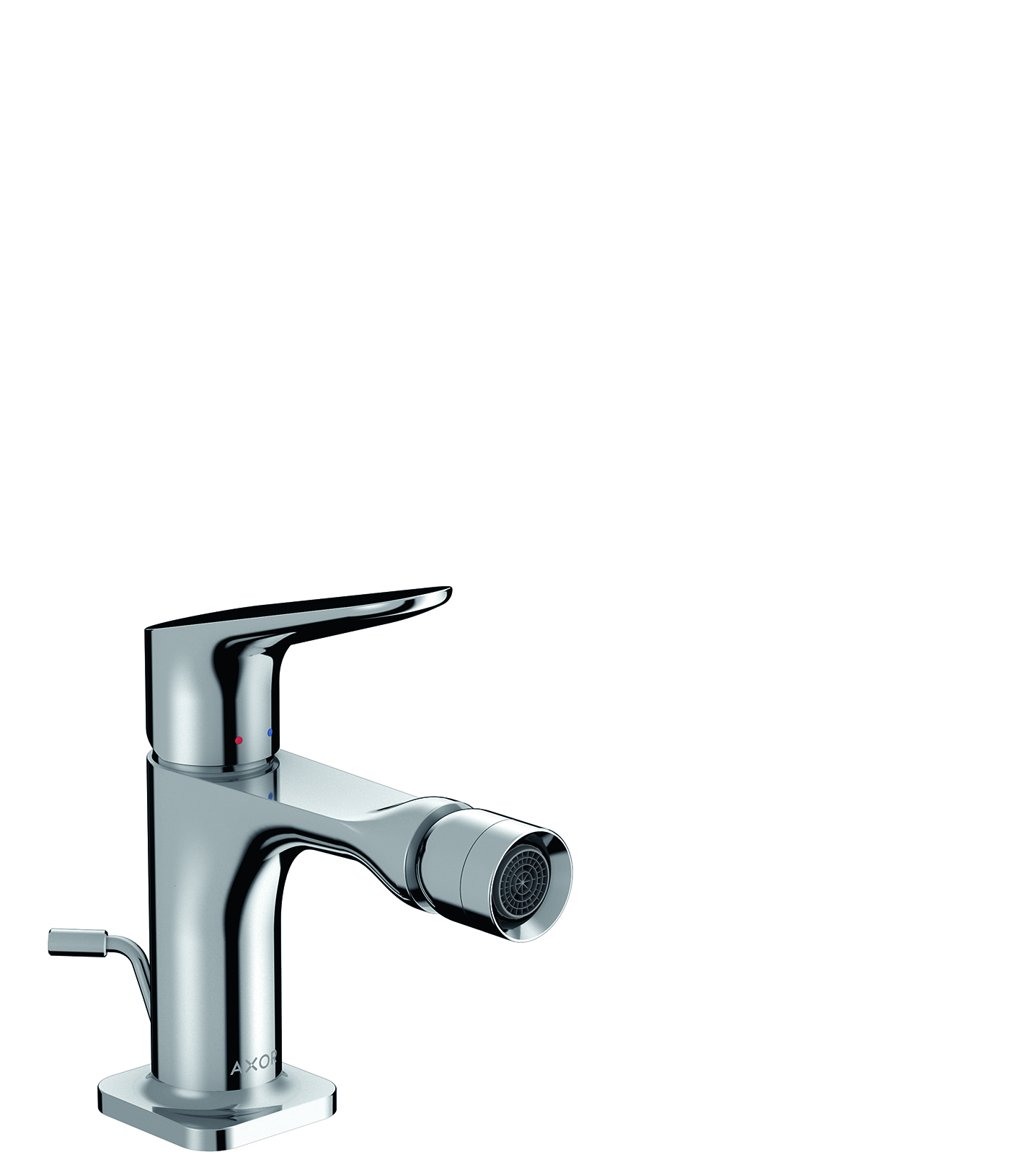 Single lever bidet mixer with pop-up waste set
