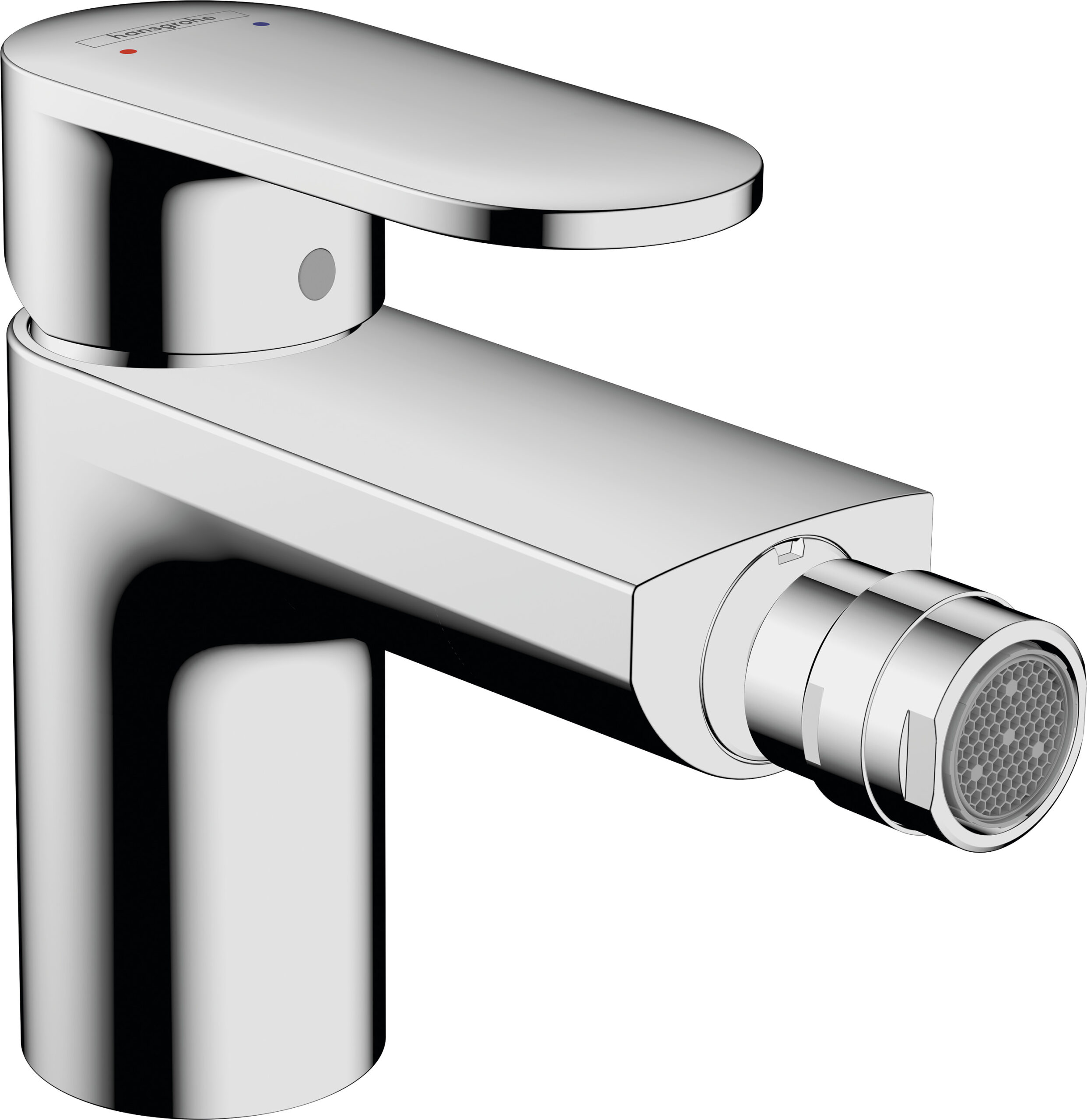 Single lever bidet mixer with pop-up waste set