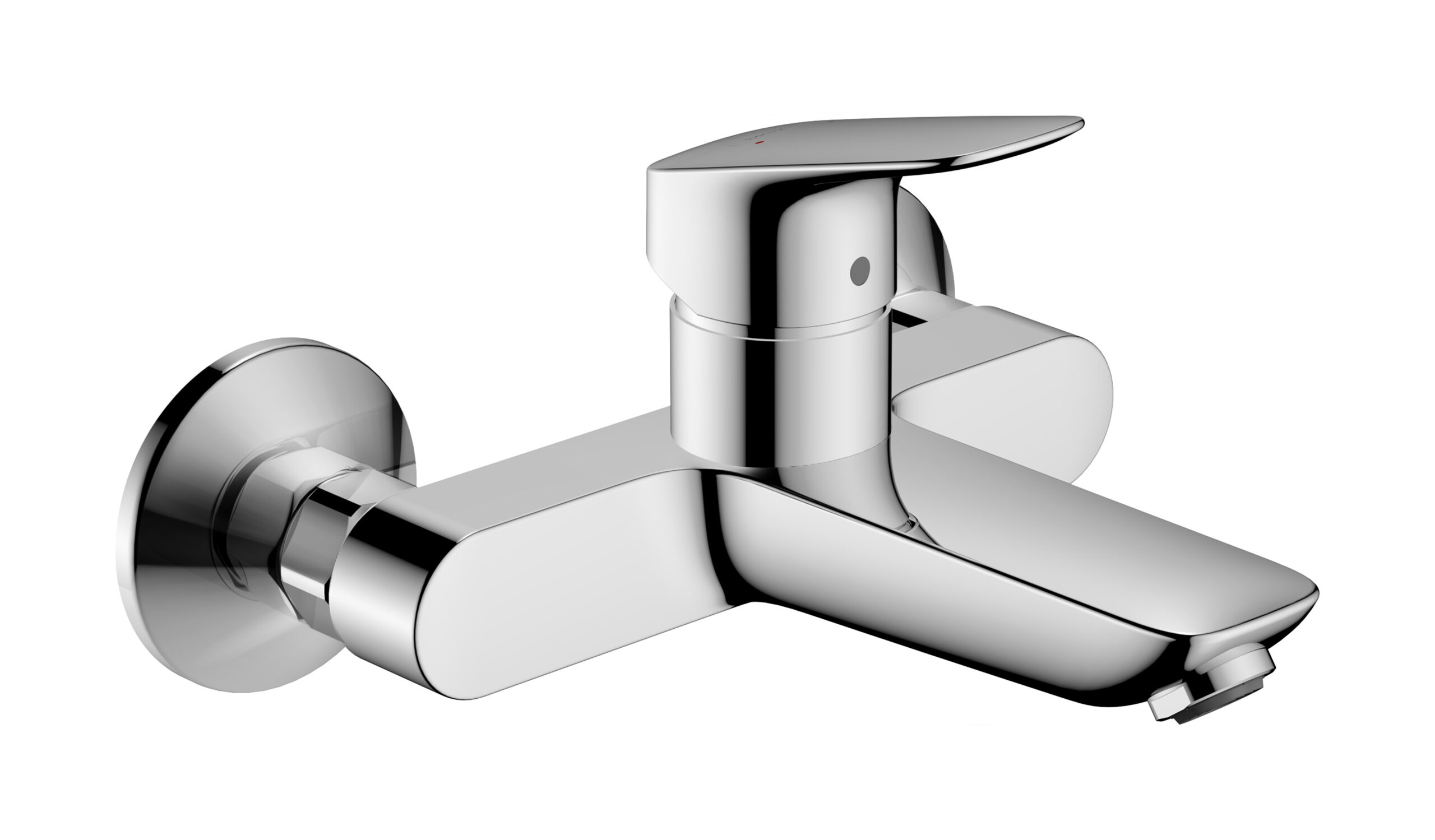 Single lever basin mixer for exposed installation wall-mounted