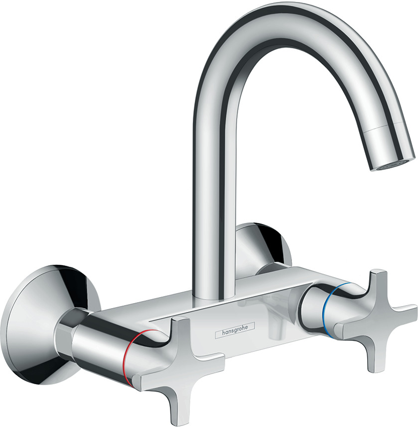 2-handle kitchen mixer, wall-mounted, highspout, 1jet