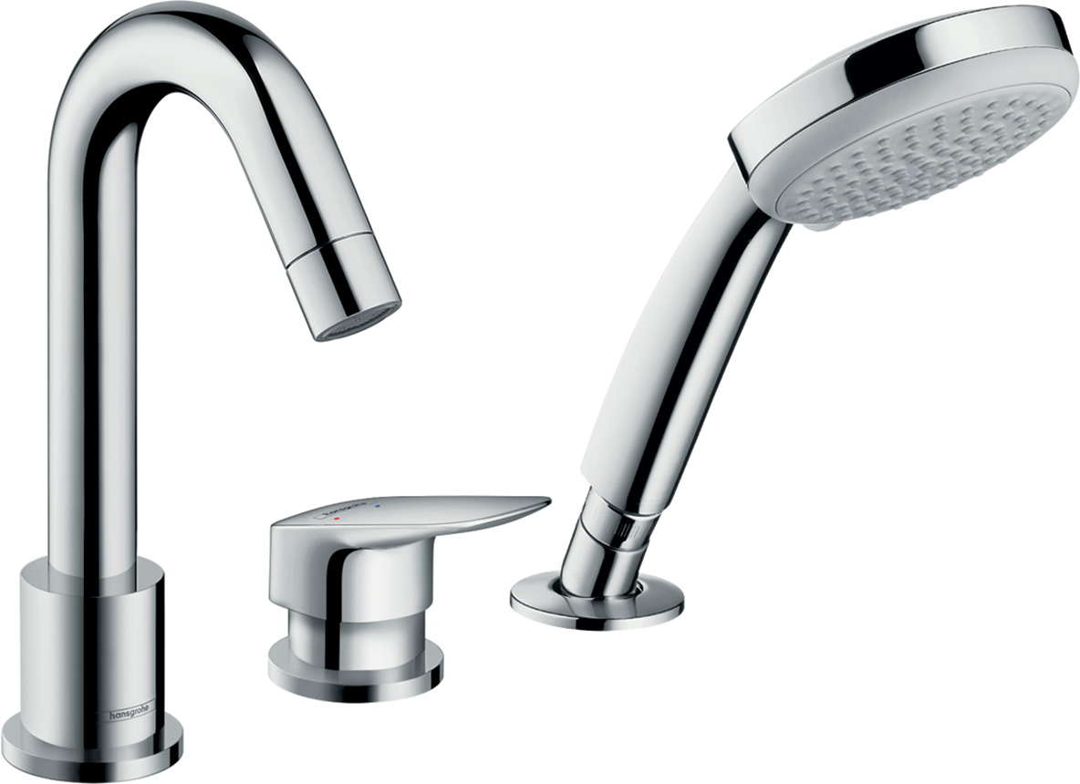 3-hole rim mounted single lever bath mixer