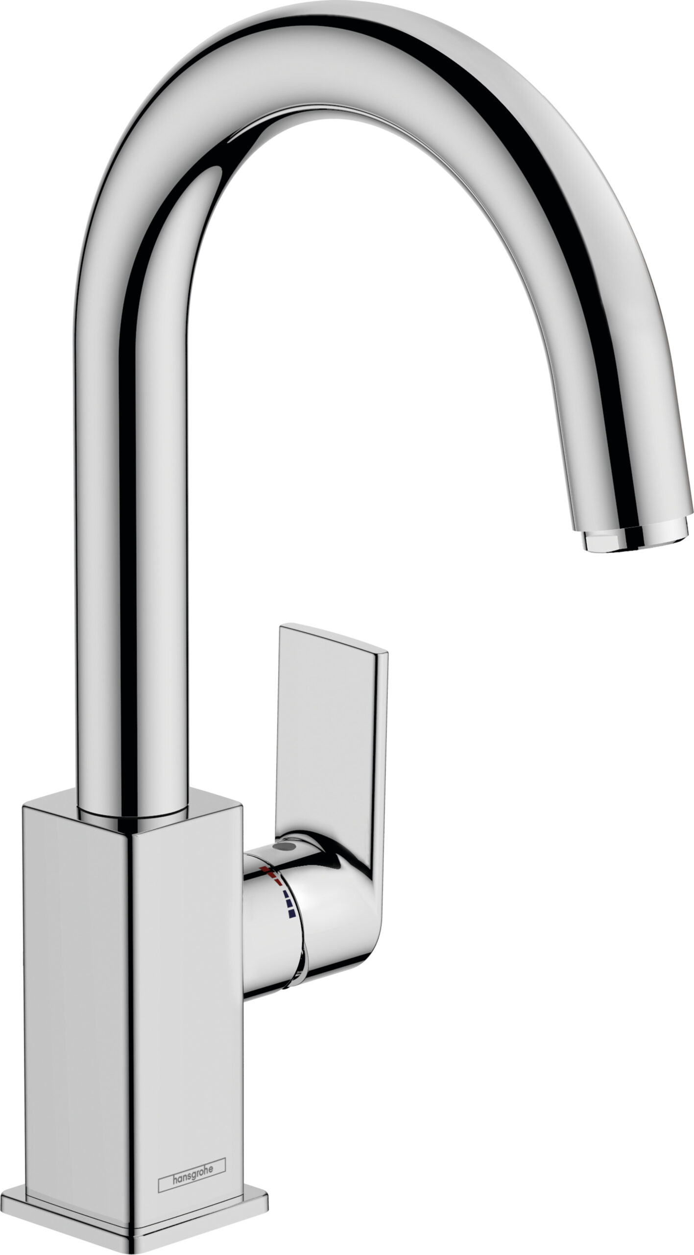 Single lever basin mixer with swivel spout and pop-up waste set