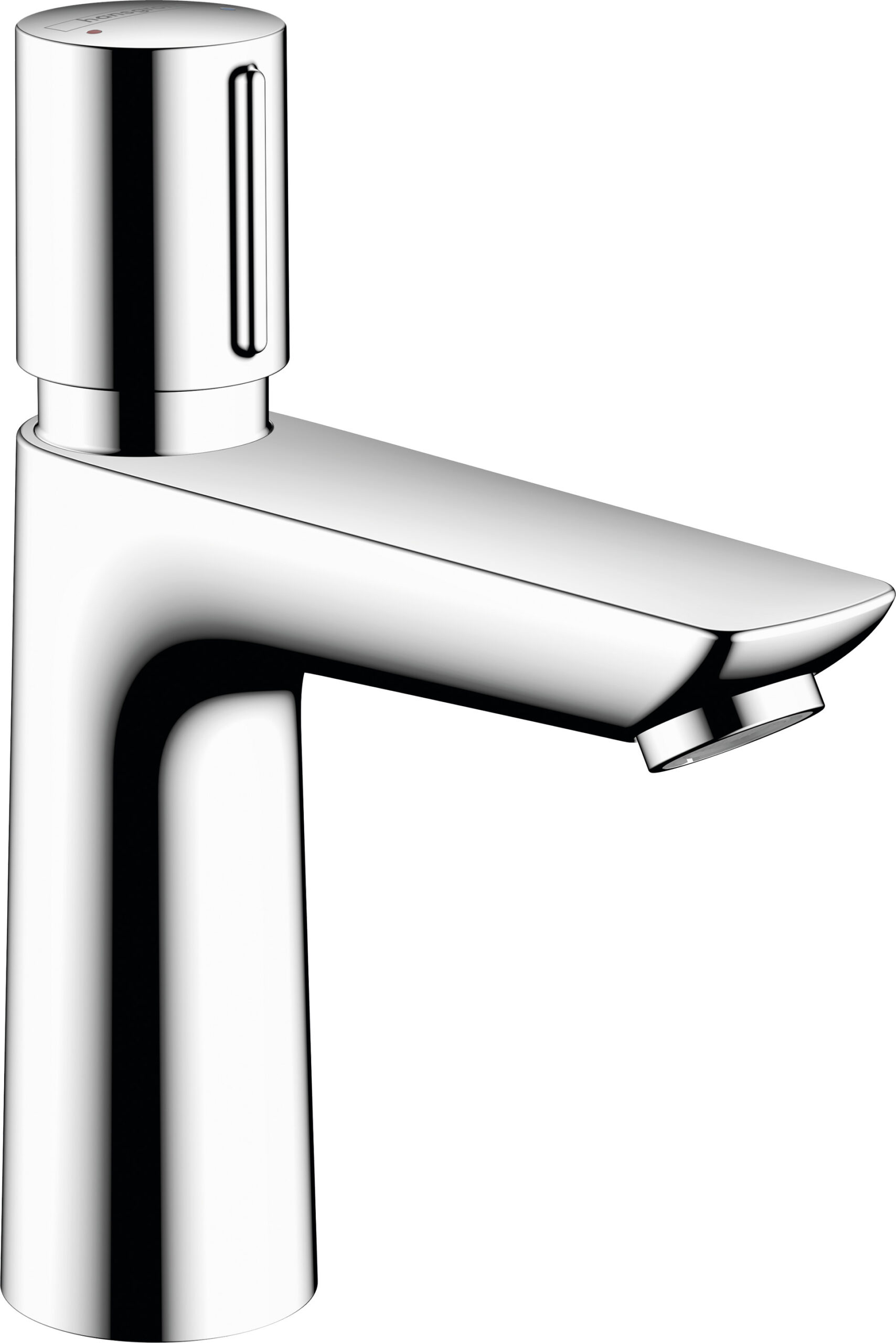 Self-closing basin mixer 110 with temperature control without waste set