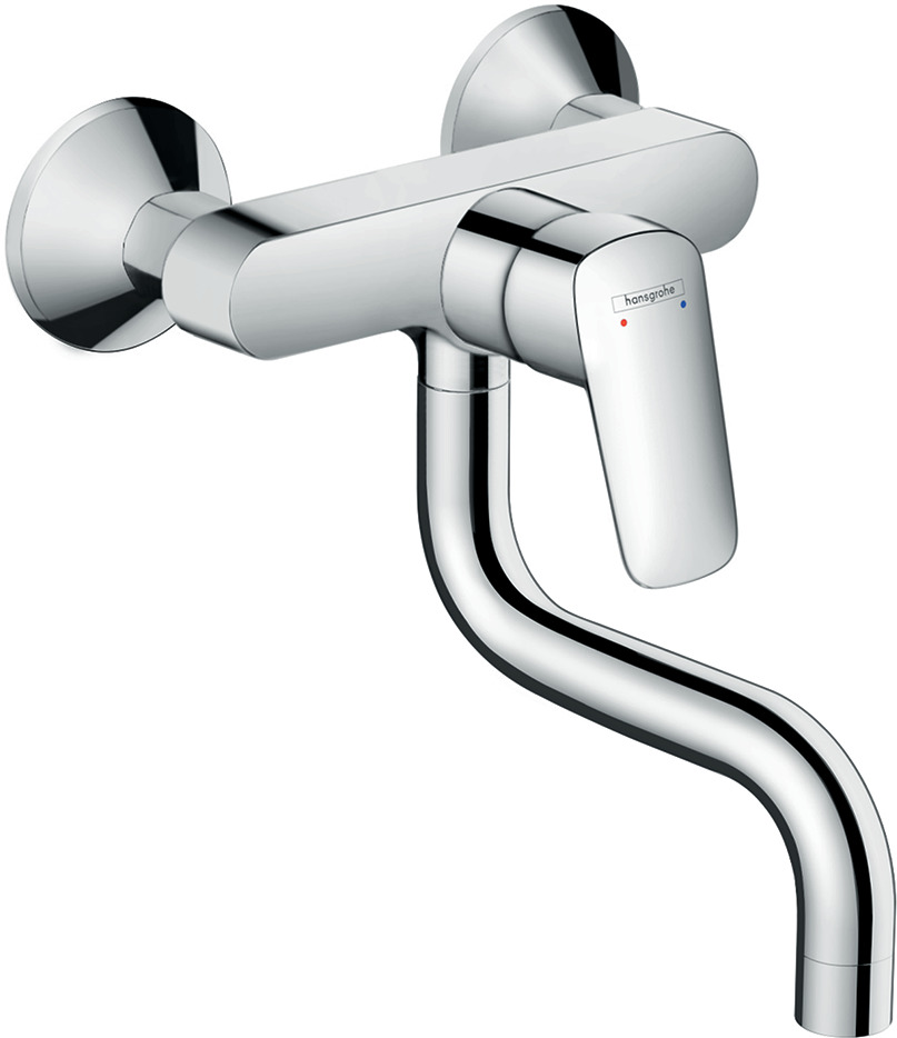 Single lever kitchen mixer, wall-mounted lowspout, 1jet