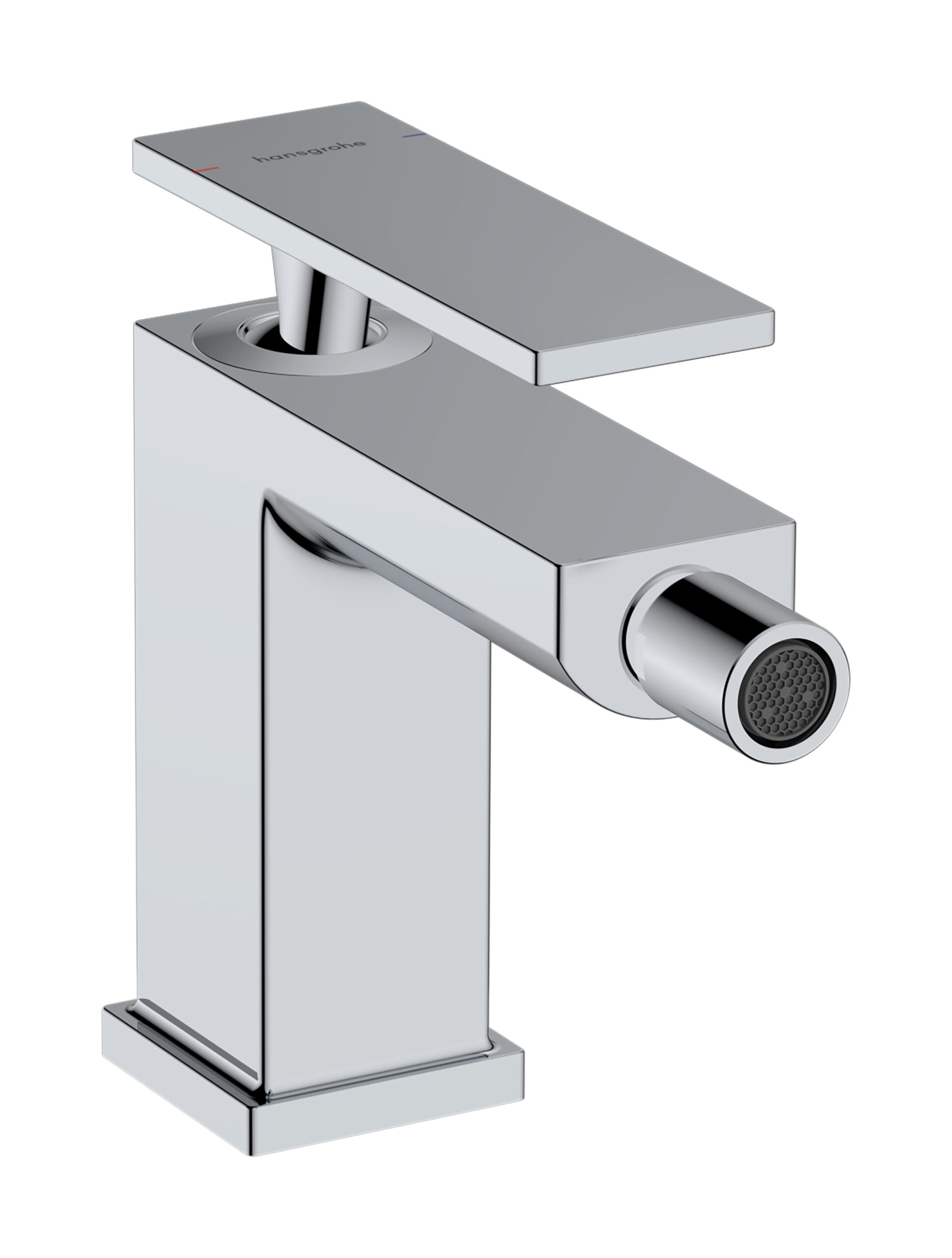 Single lever bidet mixer with pop-up waste set