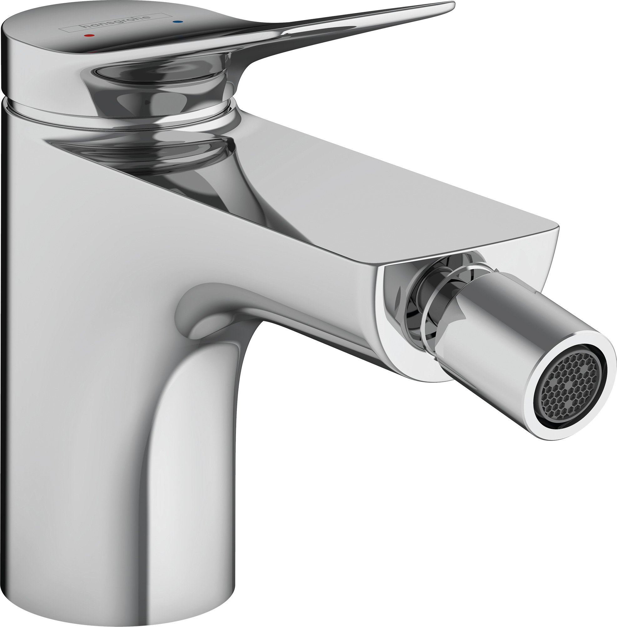 Single lever bidet mixer with pop-up waste set