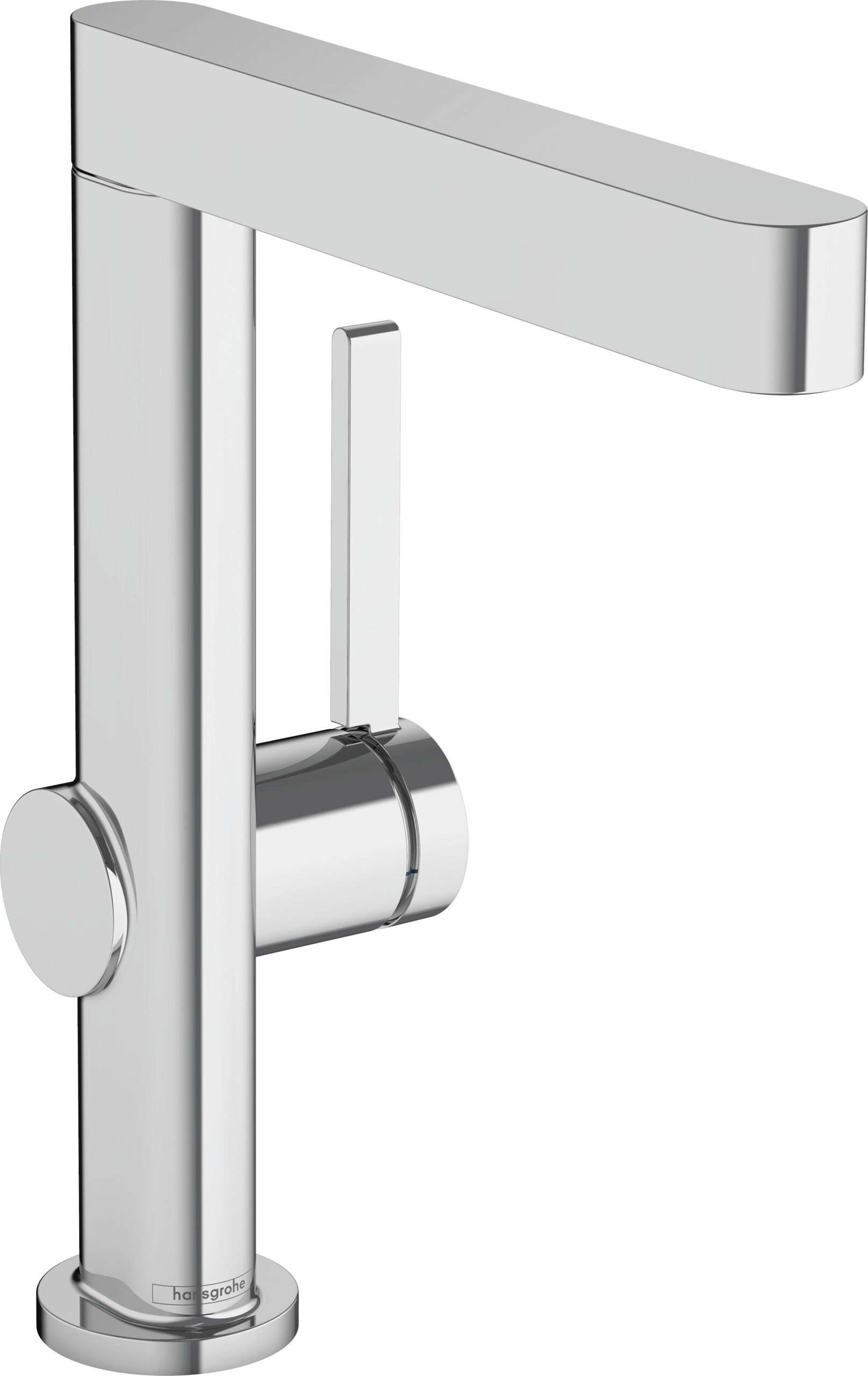 Single lever basin mixer 230 with swivel spout and push-open waste set