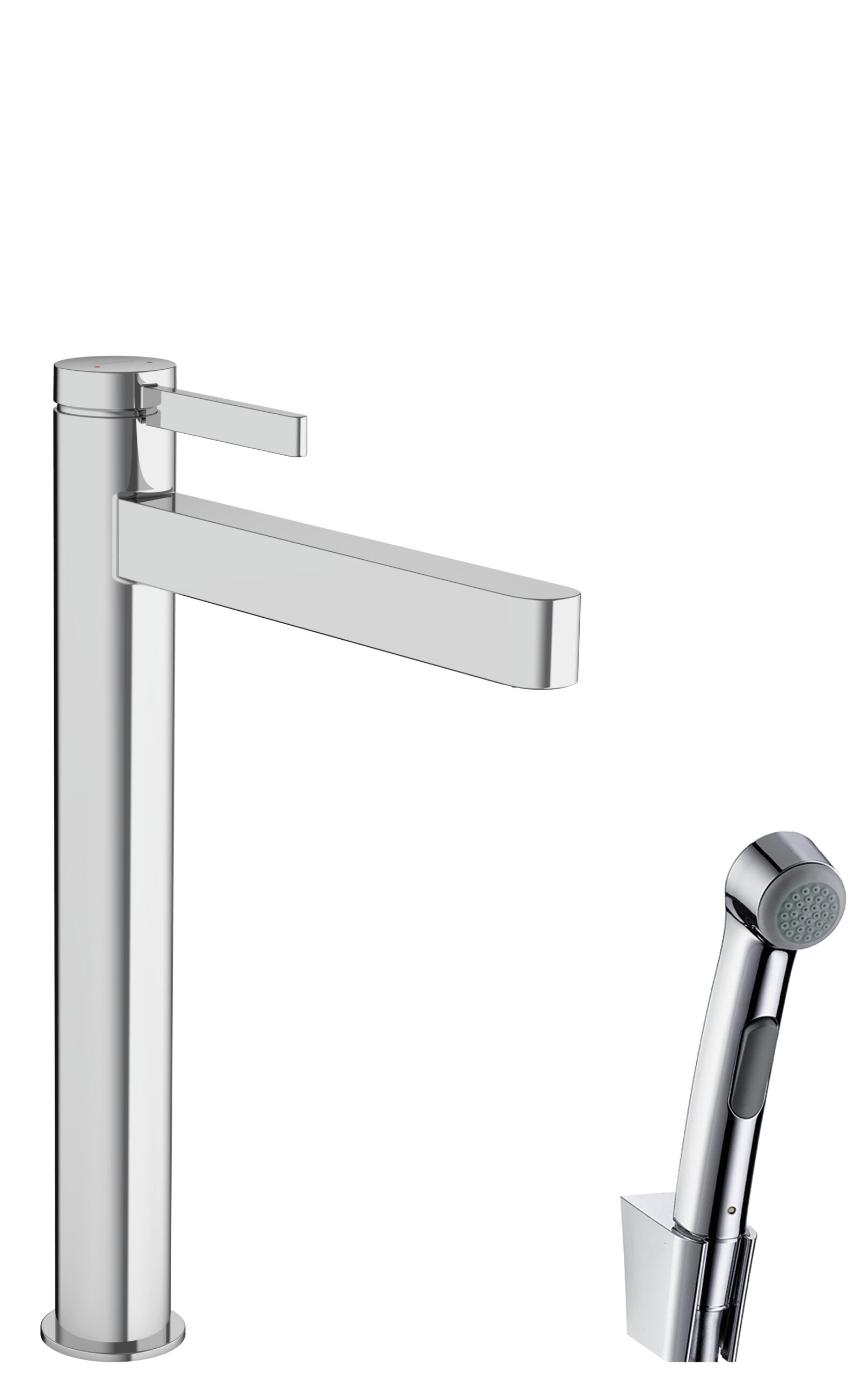Single lever basin mixer 260 with bidette hand shower and shower hose 160 cm