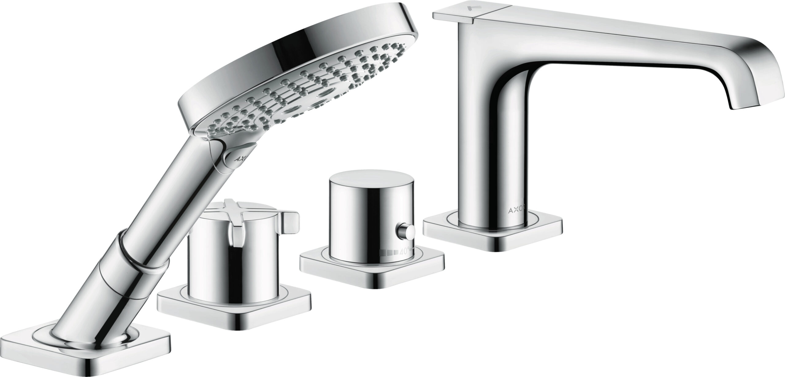 4-hole rim mounted thermostatic bath mixer