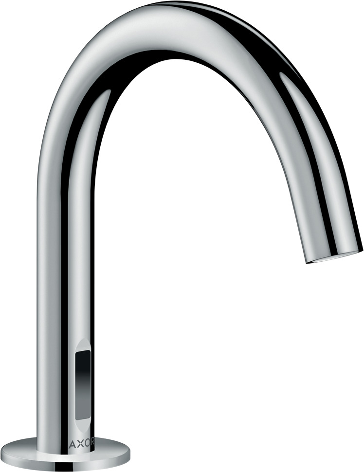 Electronic basin mixer with temperature pre-adjustment with mains connection 230 V