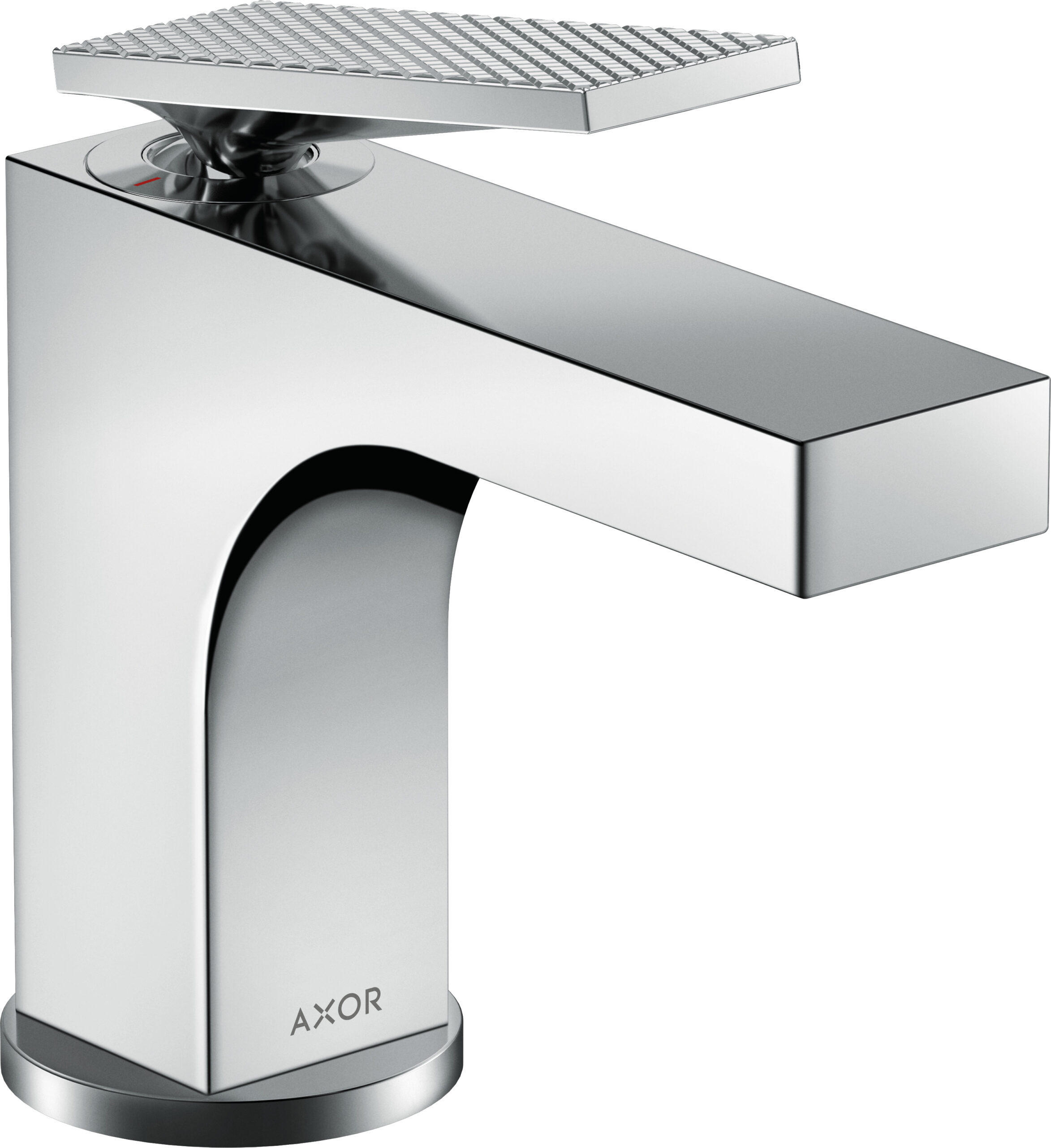 Single lever basin mixer 90 with lever handle for hand wash basins with pop-up waste set – rhombic cut