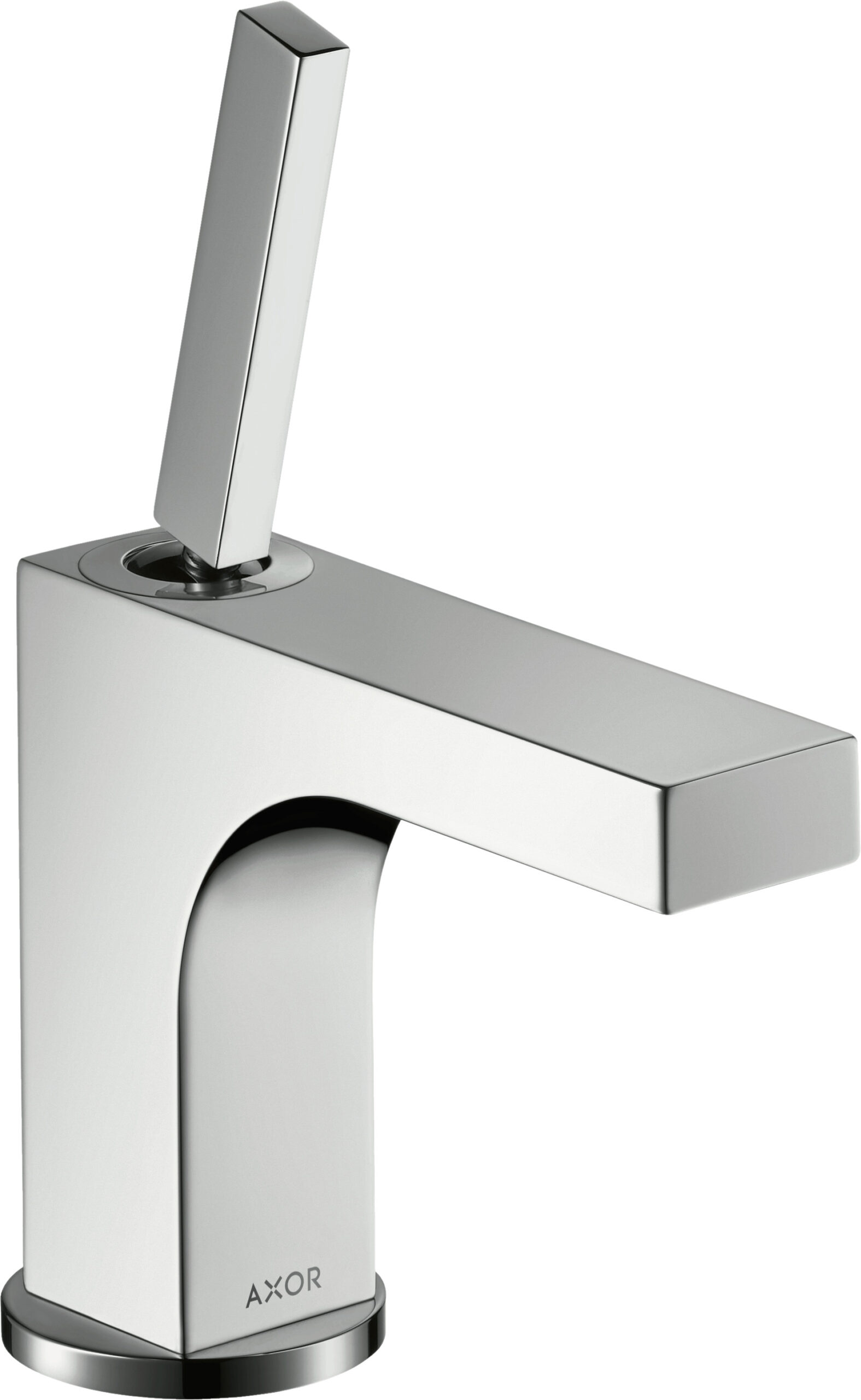 Single lever basin mixer 90 with pin handle for hand wash basins with pop-up waste set