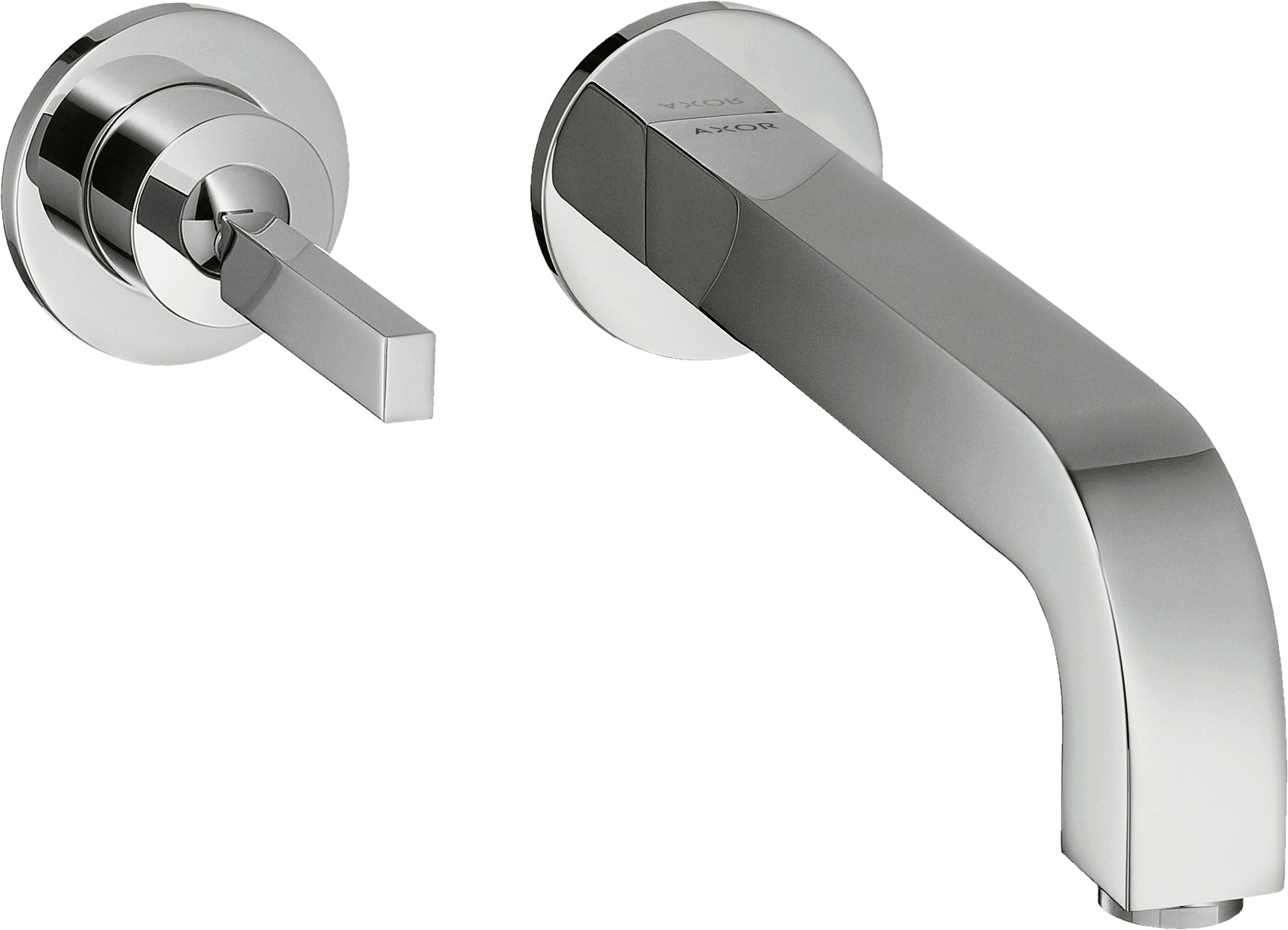 Single lever basin mixer for concealed installation wall-mounted with pin handle, spout 220 mm and escutcheons
