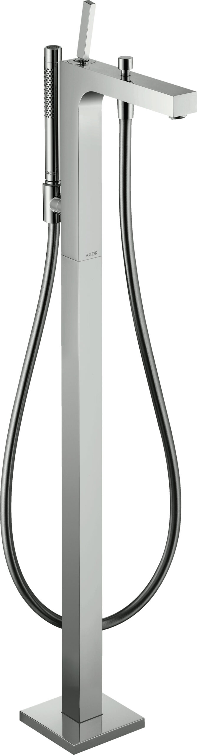 Single lever bath mixer floor-standing with pin handle