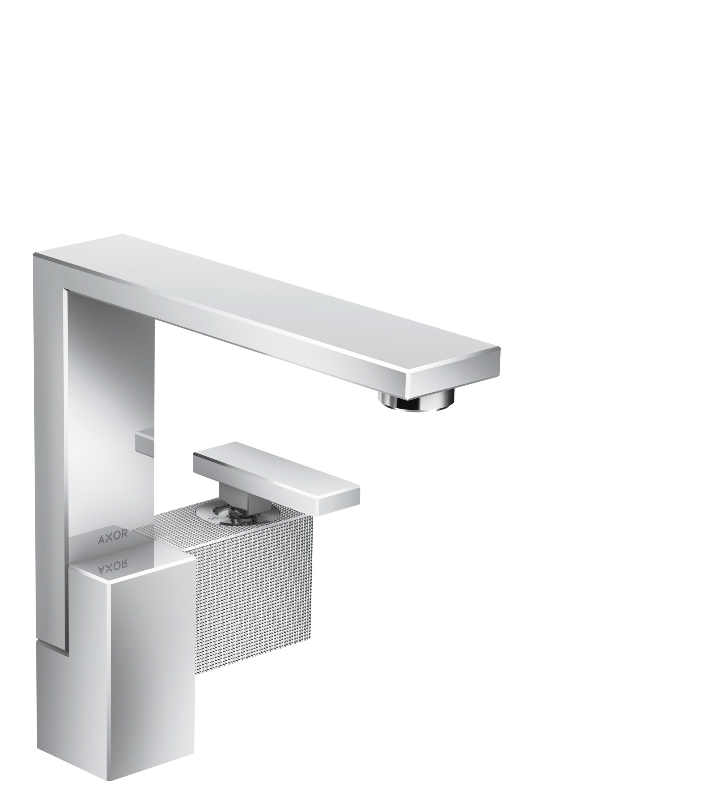 Single lever basin mixer 190 with push-open waste set – diamond cut