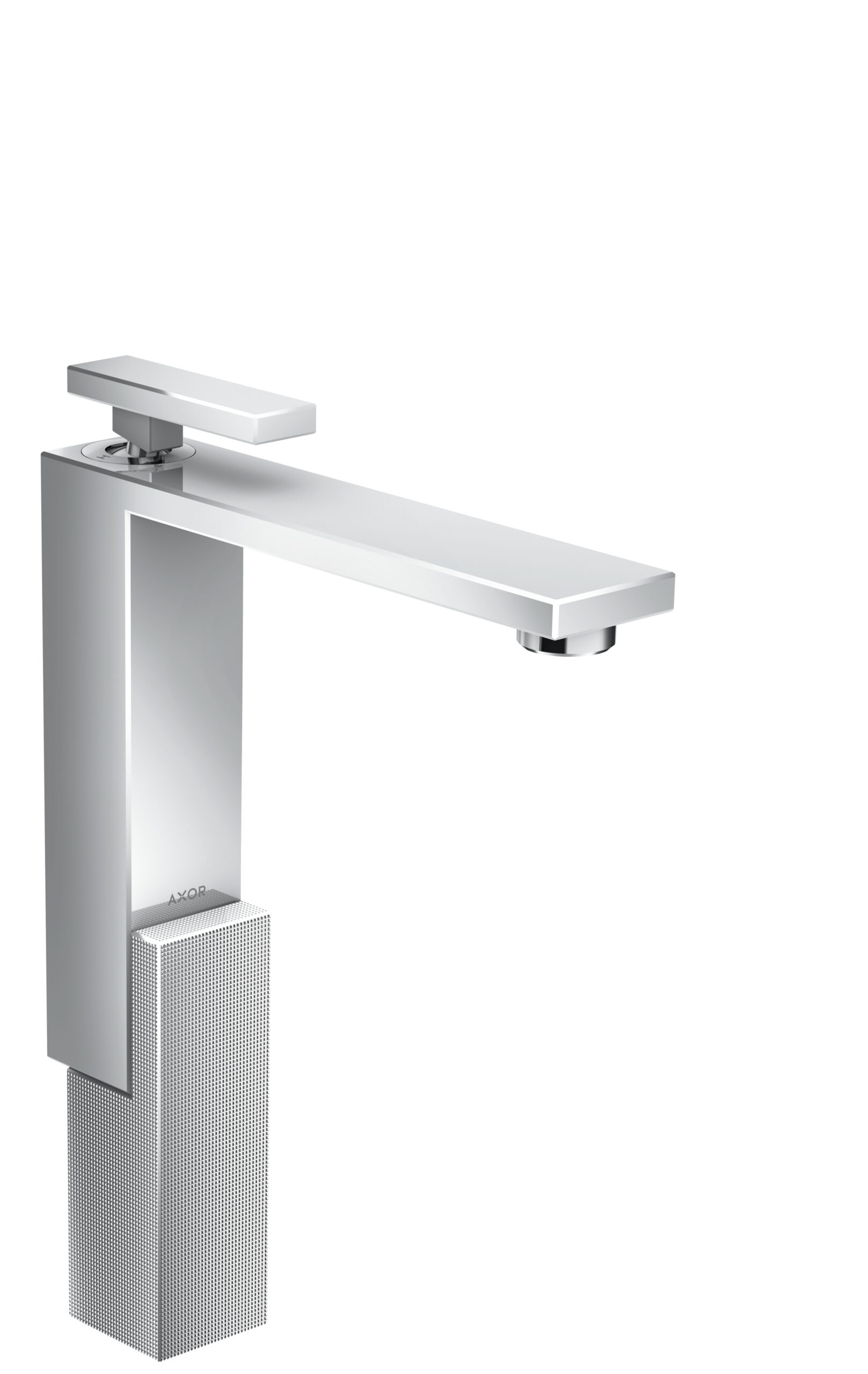 Single lever basin mixer 280 for wash bowls with push-open waste set – diamond cut