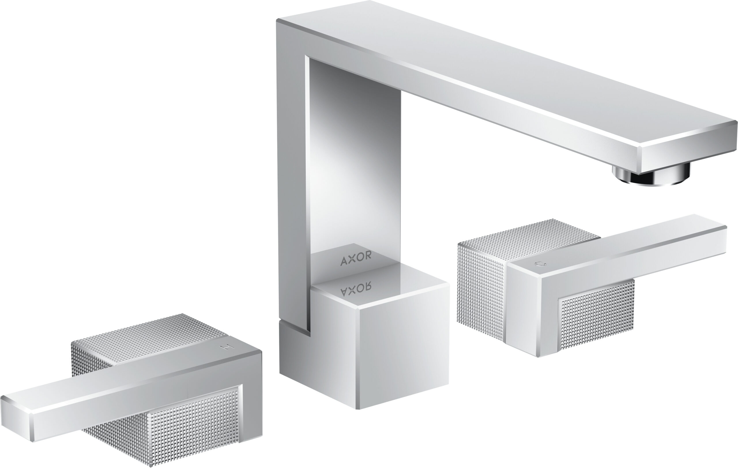 3-hole basin mixer 130 with push-open waste set – diamond cut