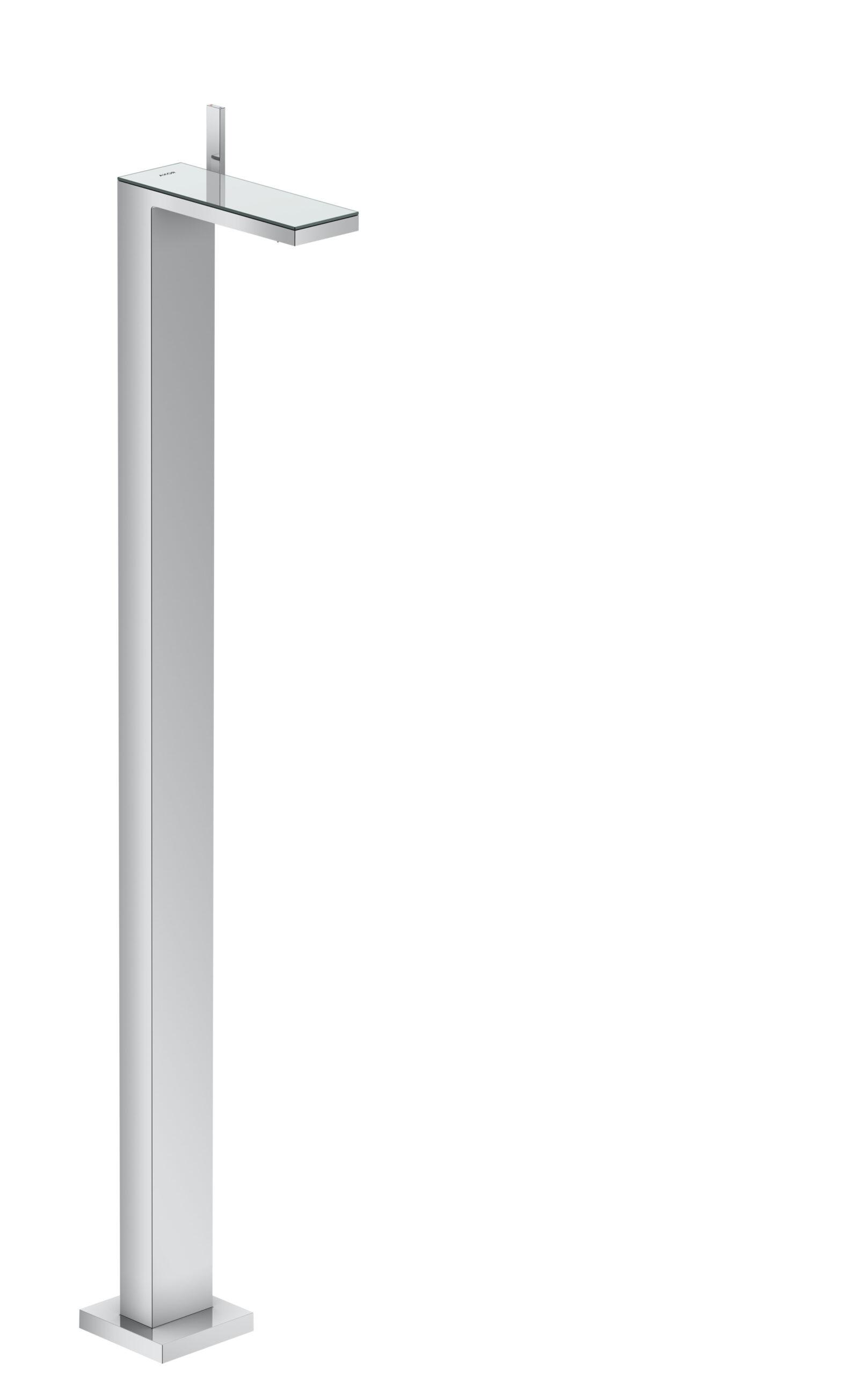 Single lever basin mixer floor-standing with push-open waste set
