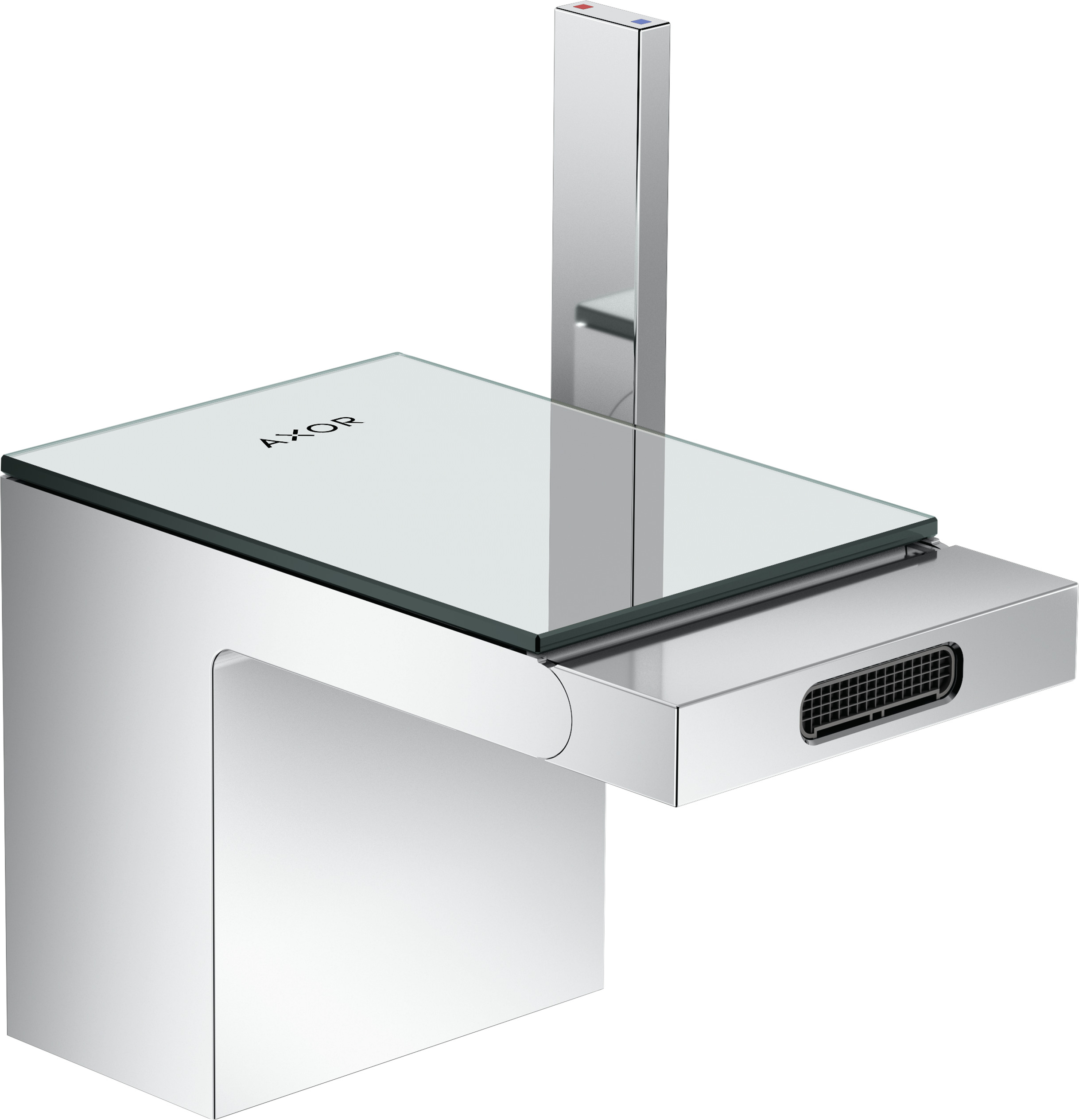Single lever bidet mixer with push-open waste set