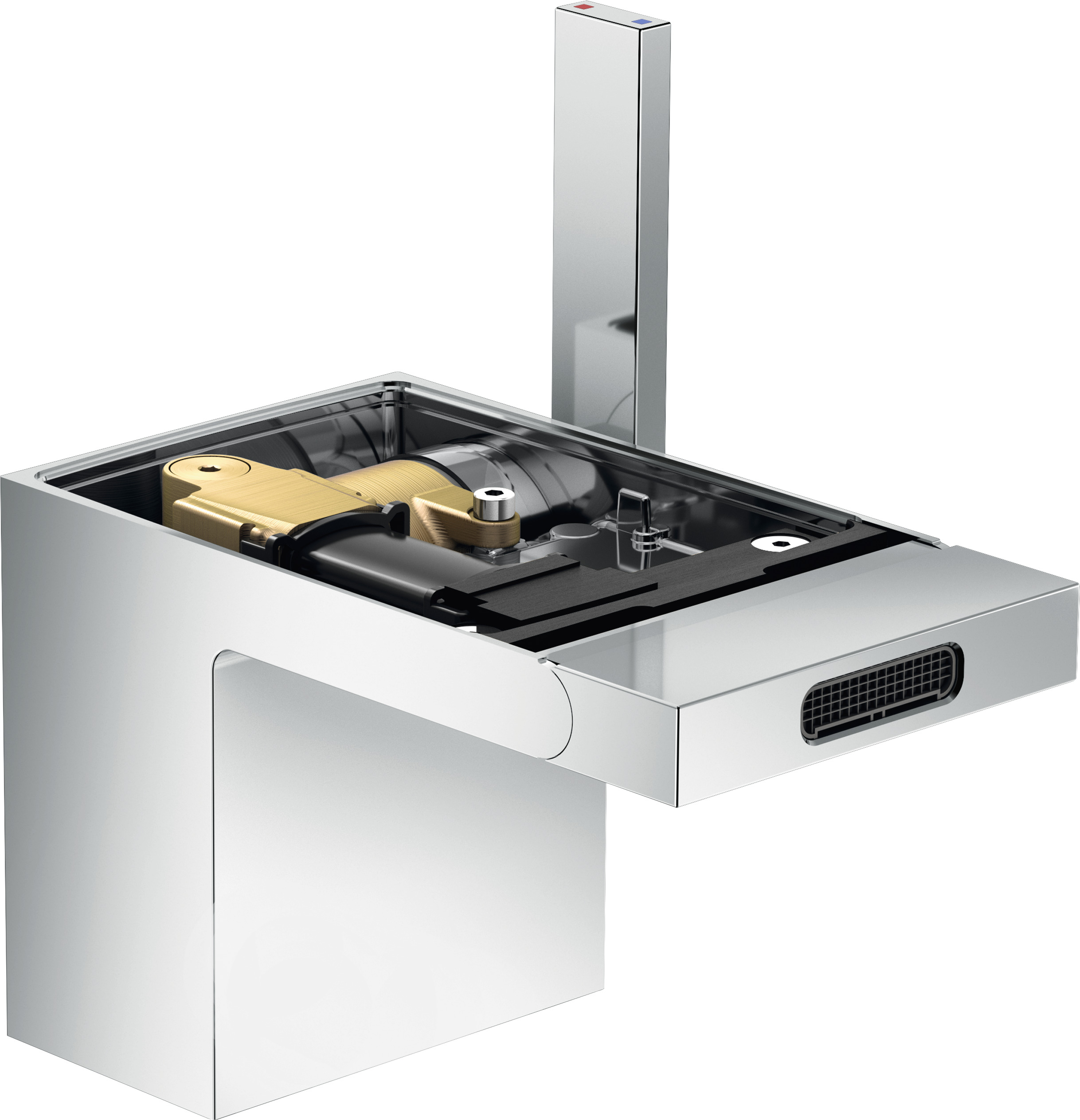 Single lever bidet mixer with push-open waste set without plate