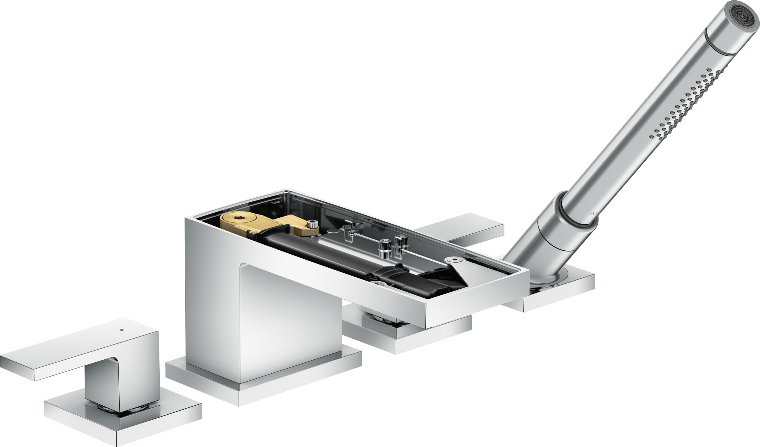 4-hole rim mounted bath mixer without plate