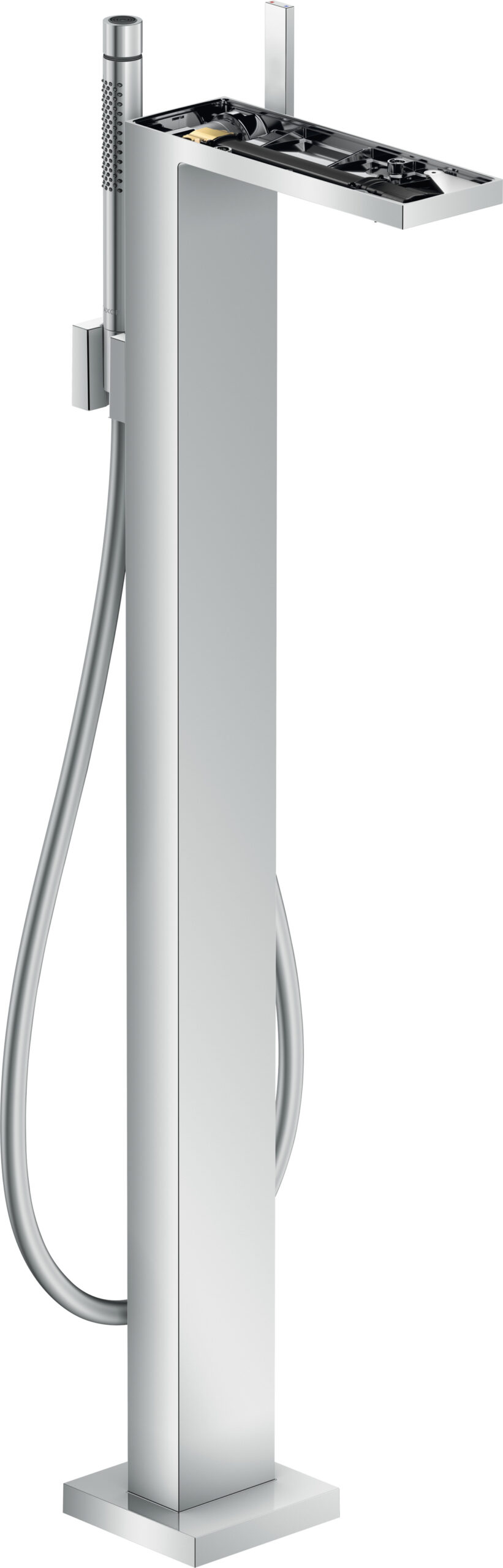 Single lever bath mixer floor-standing without plate