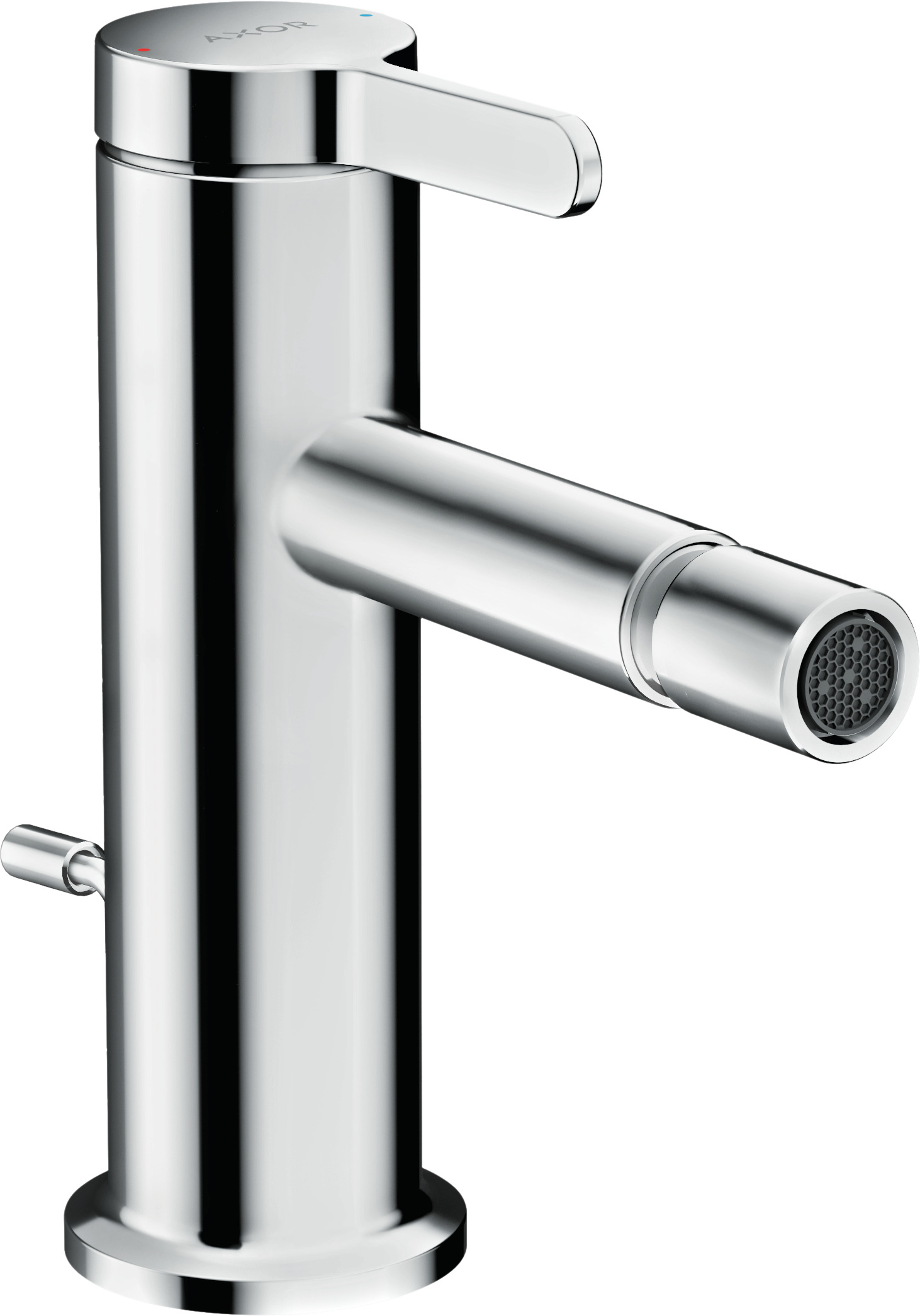 Single lever bidet mixer with pop-up waste set