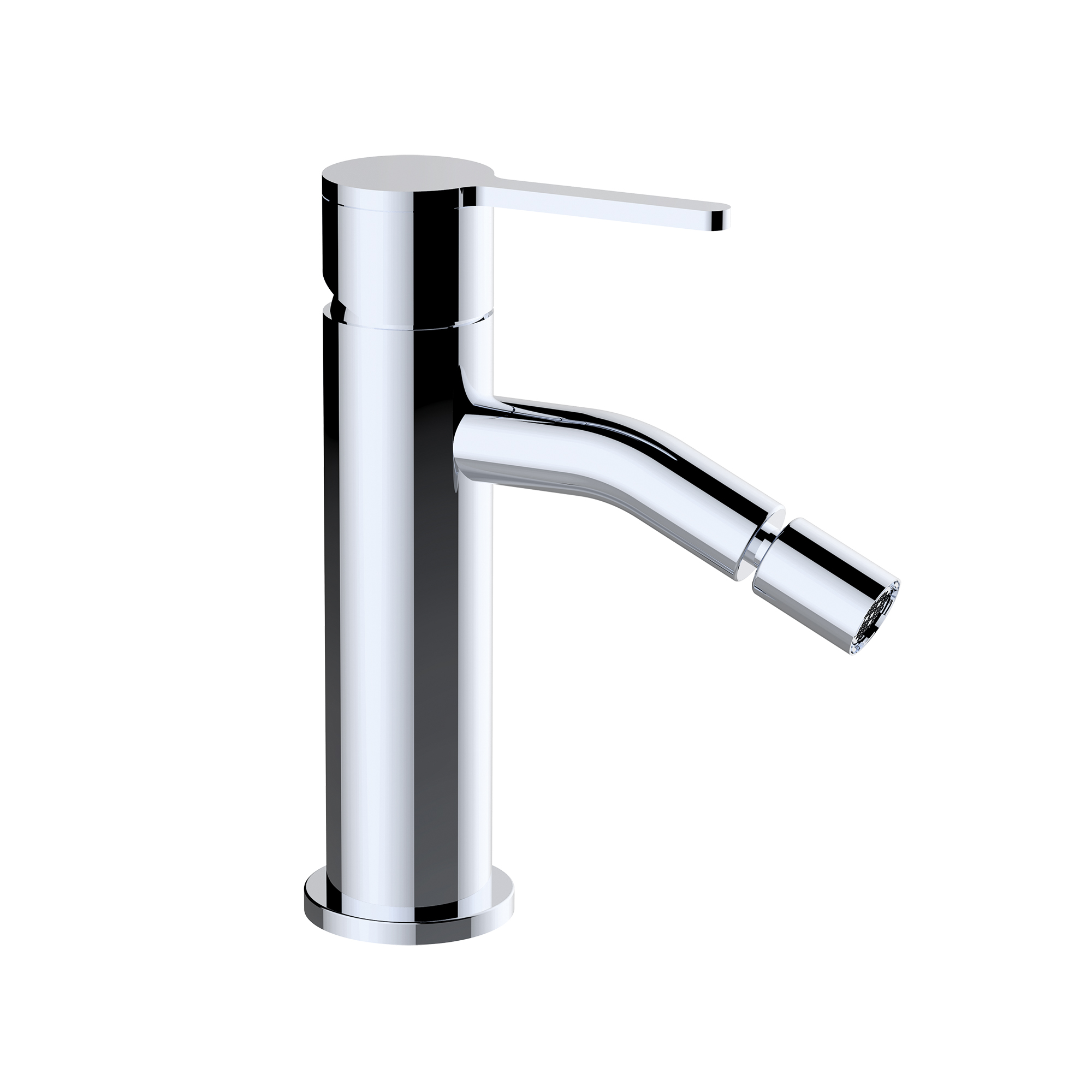 Single-lever bidet mixer with swivel aerator and flexible hoses 3/8″ >350mm.