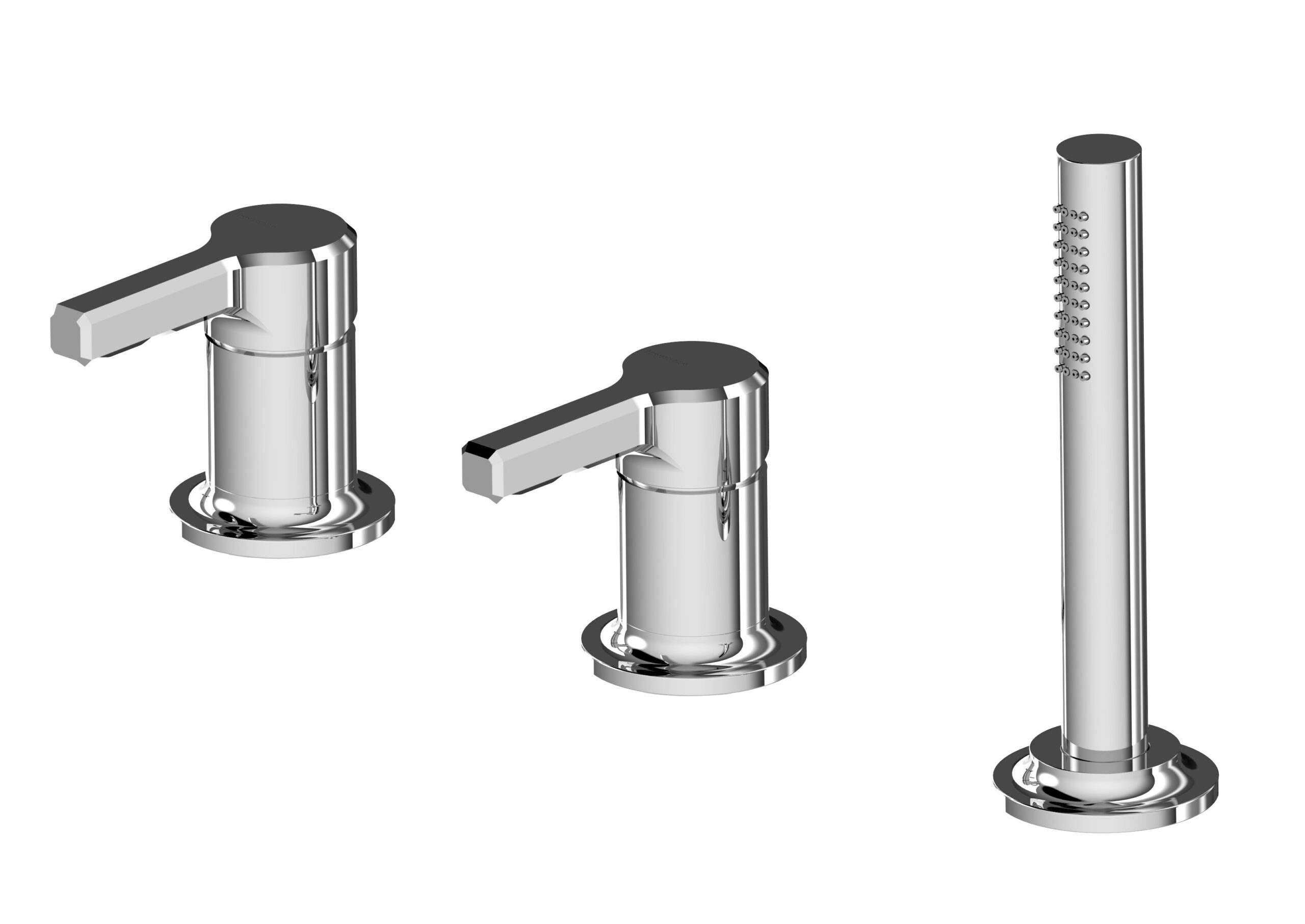 Deck-mounted bathtub without spout